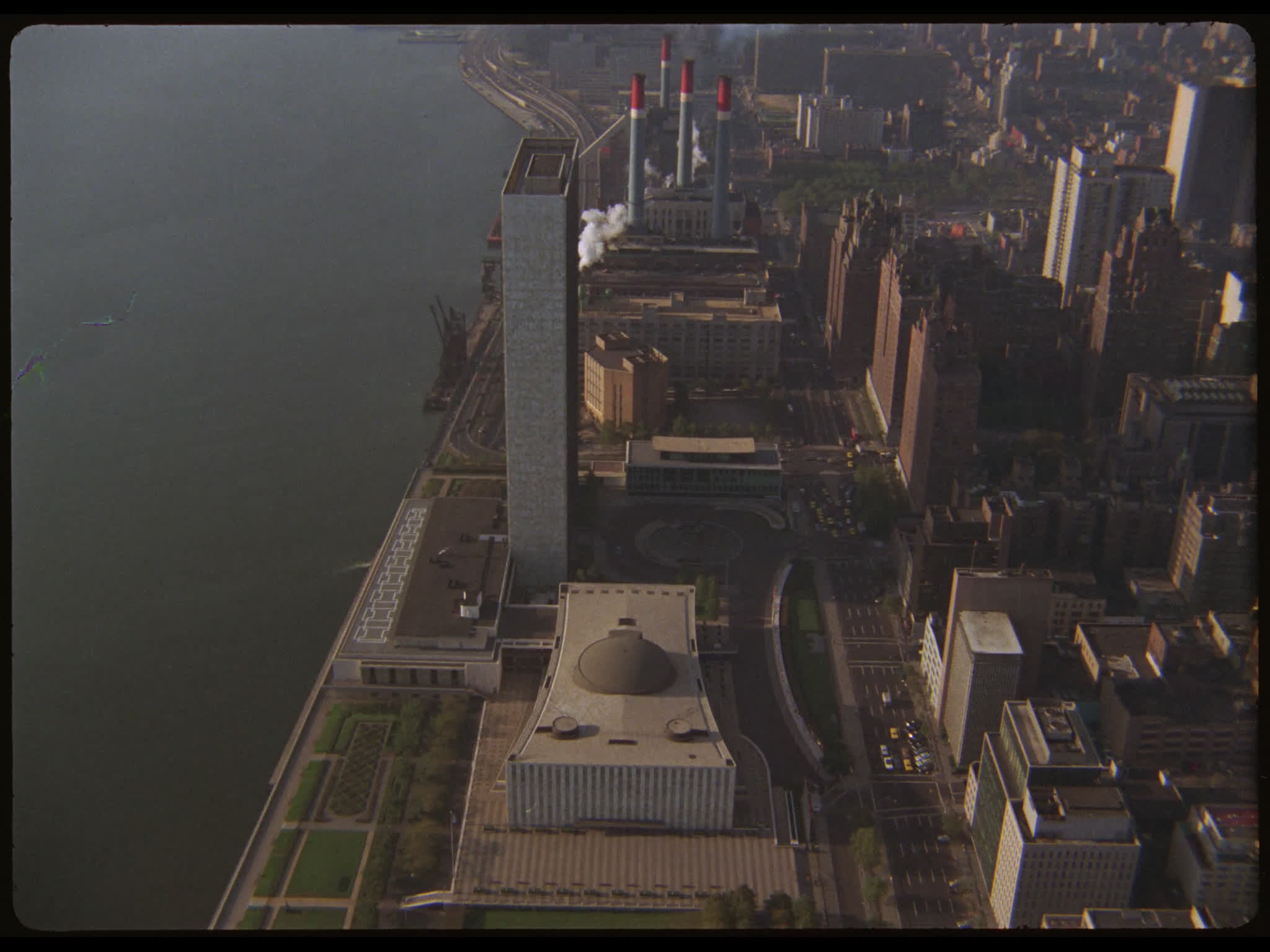 Aerial View of United Nations Buildings