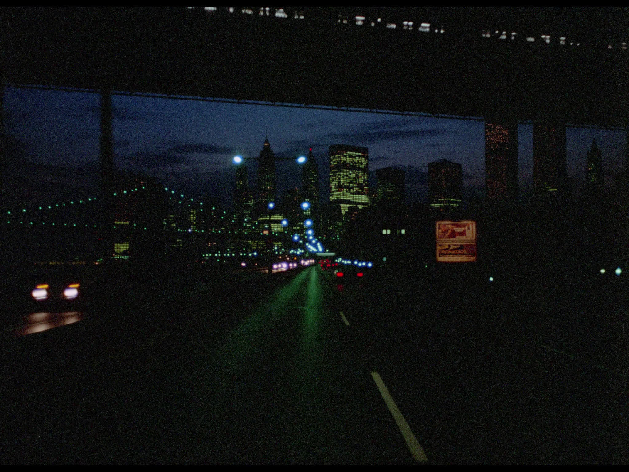 POV Driving down FDR Drive under Brooklyn Bridge