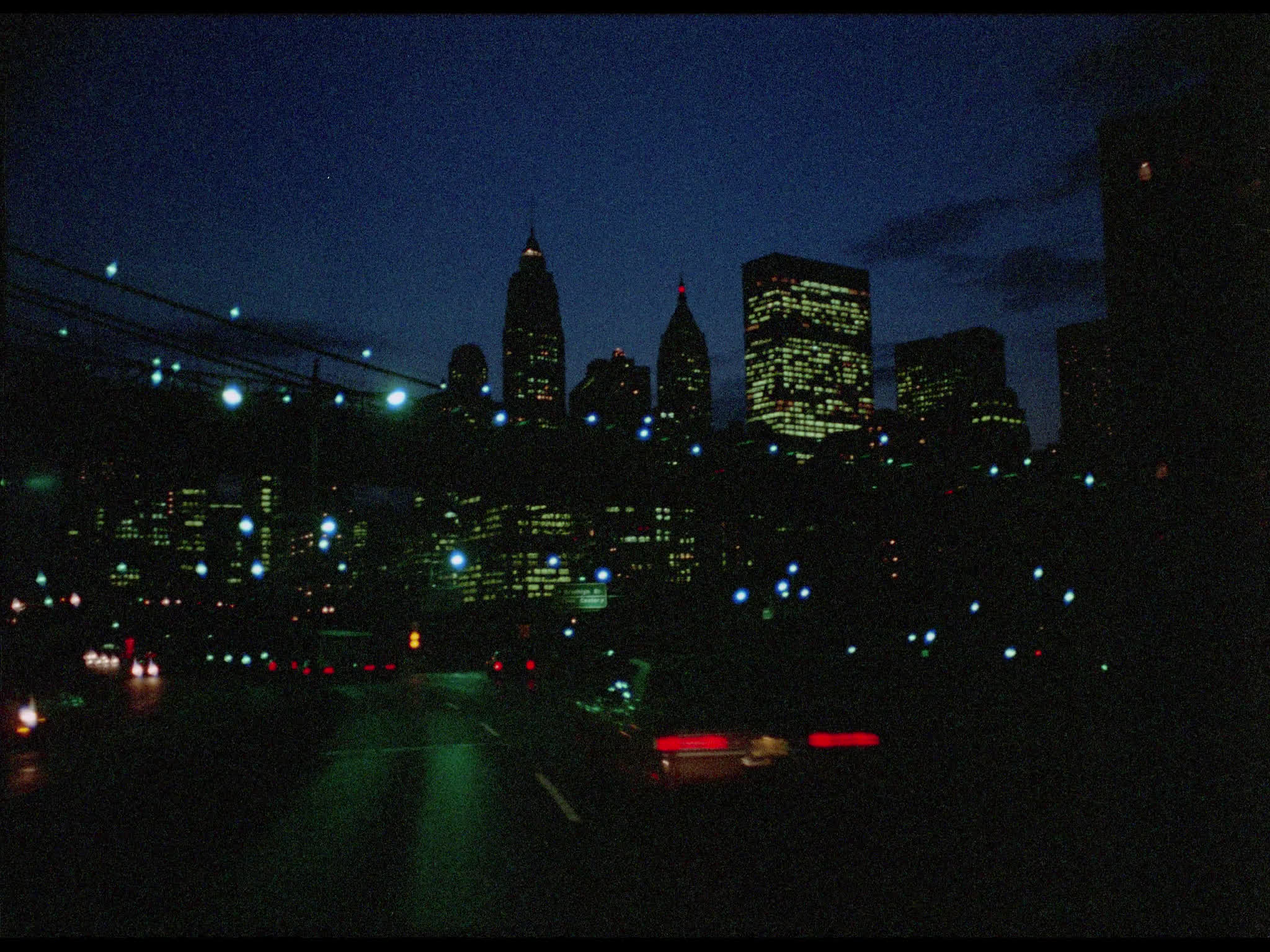 POV Driving down FDR Drive under Brooklyn Bridge