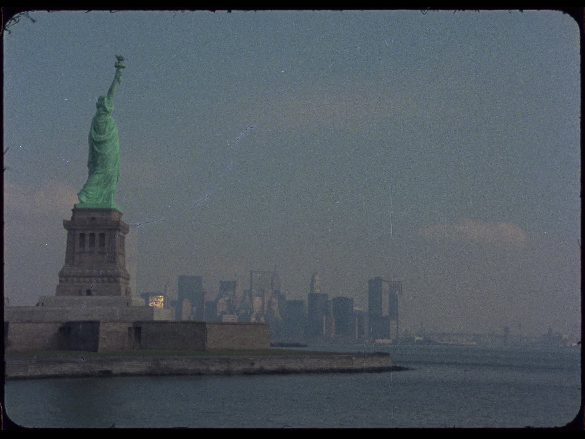 Statue of Liberty and the Twin Towers