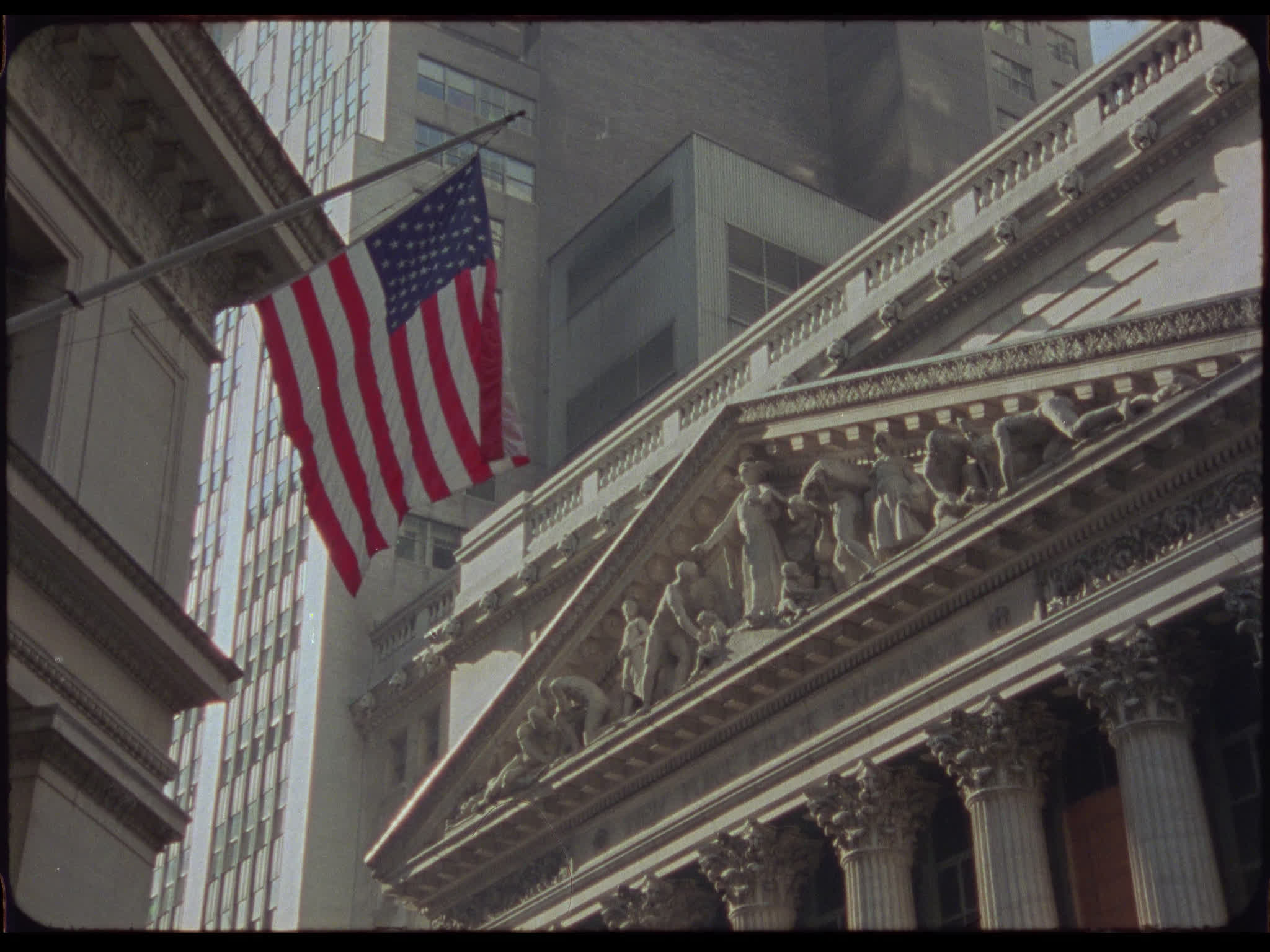 New York Stock Exchange and the American Flag