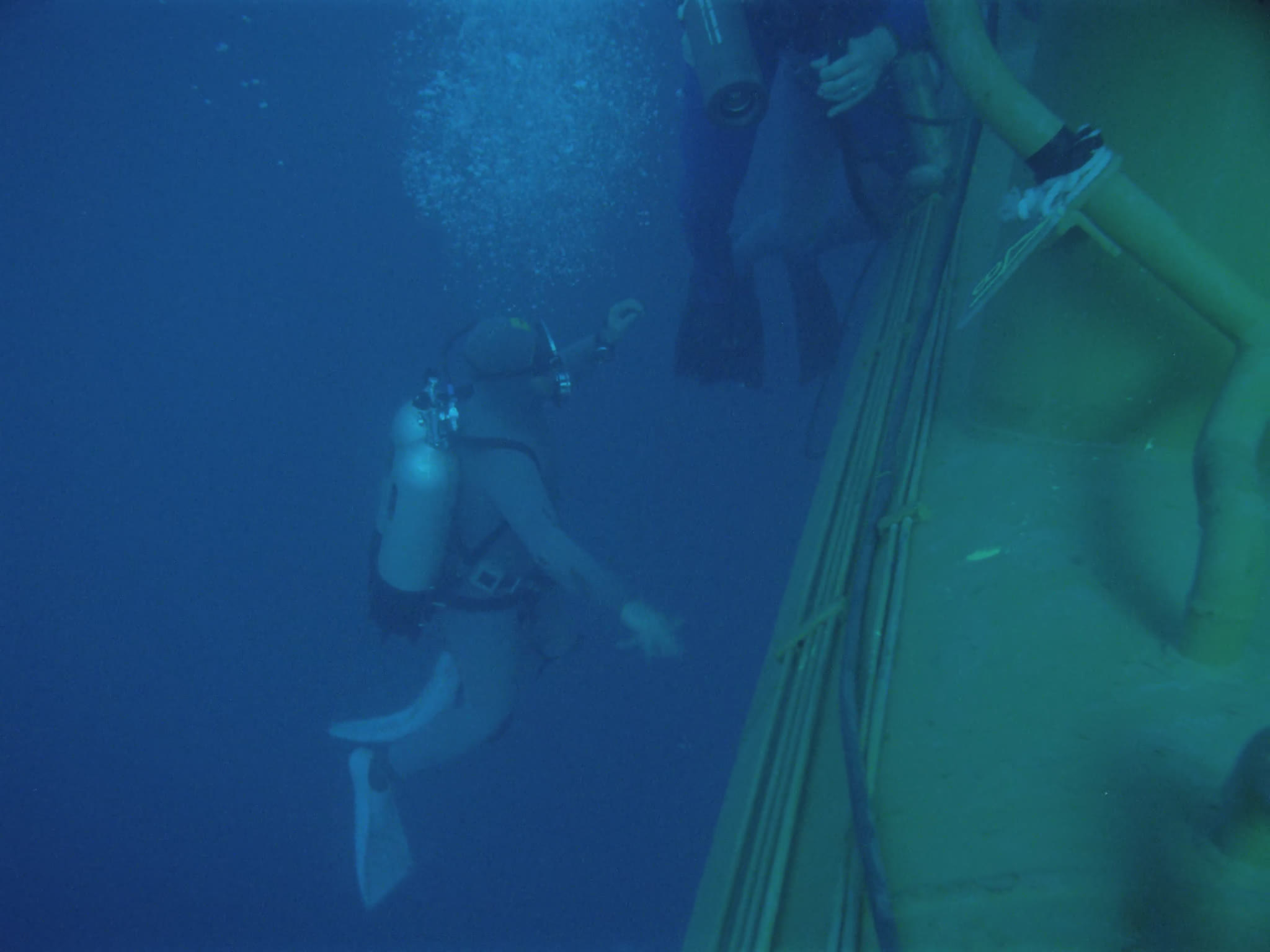Divers Inspecting Oil Pipes