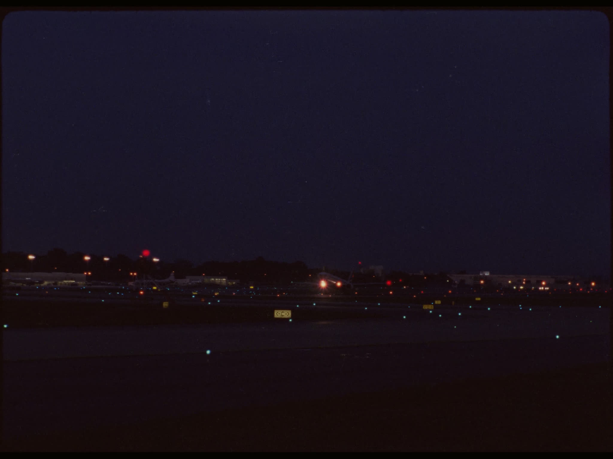 Plane Landing at Night
