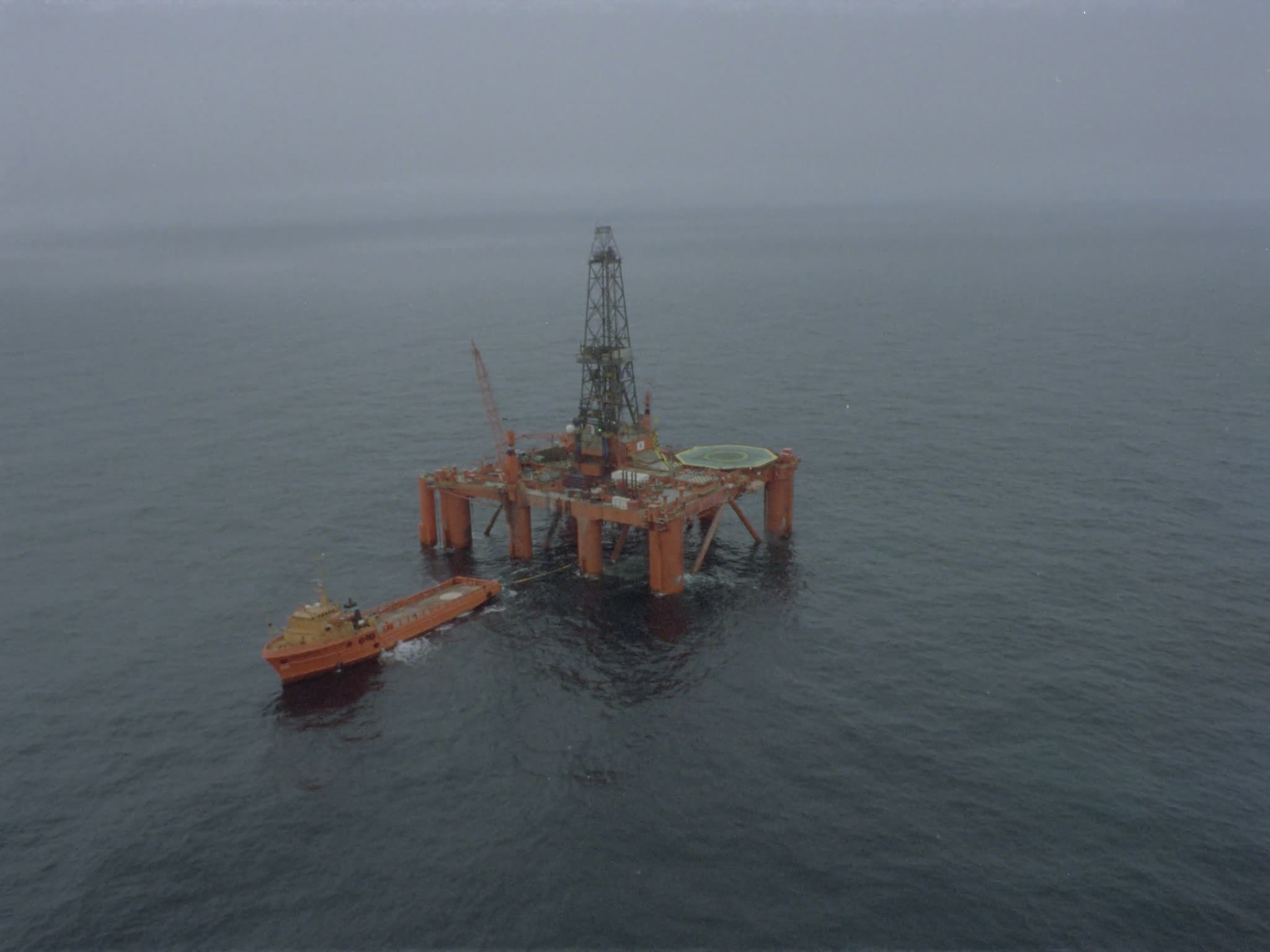 Aerial of a North Sea Oil Rig