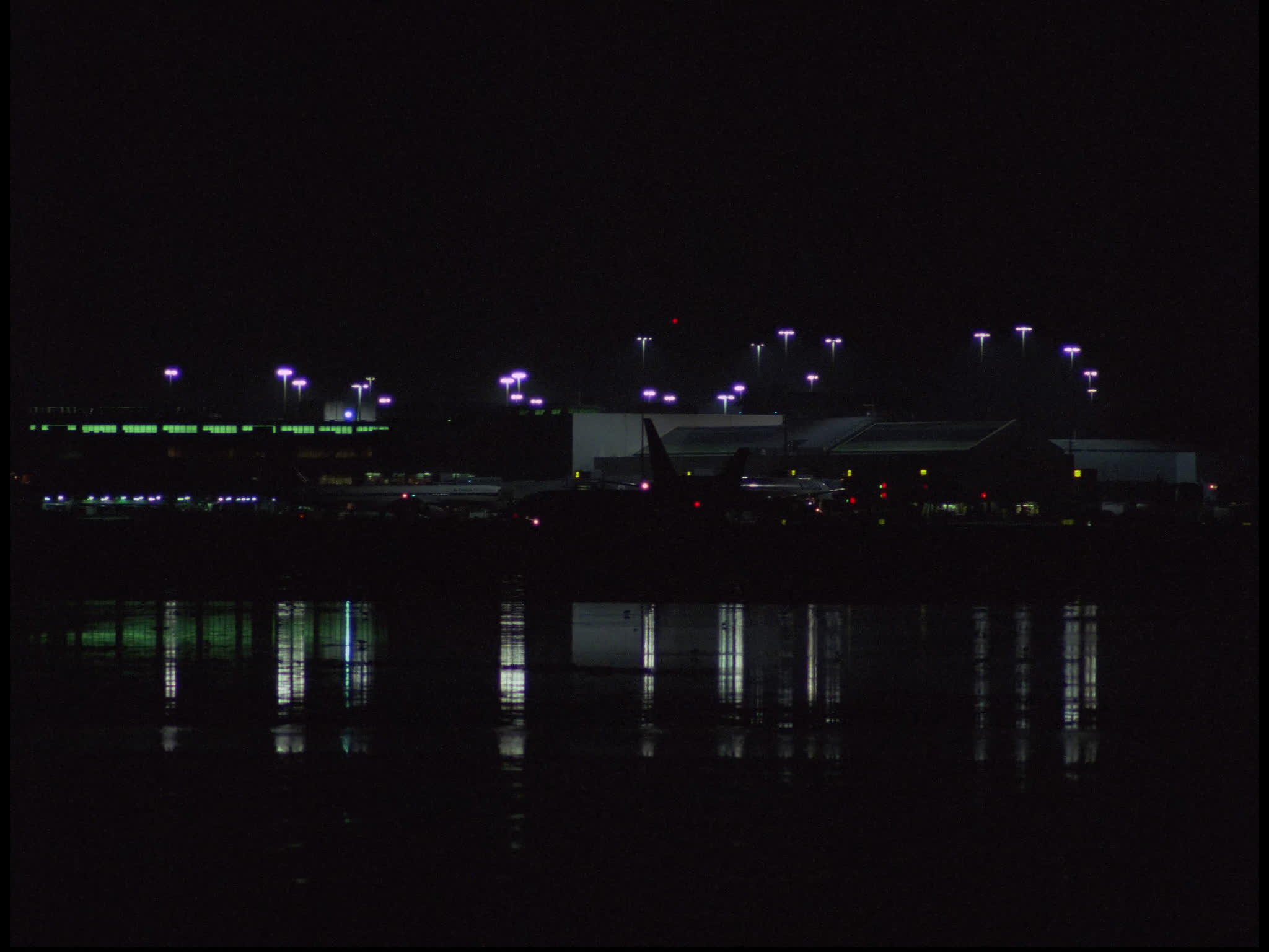 Plane Taxiing at Night