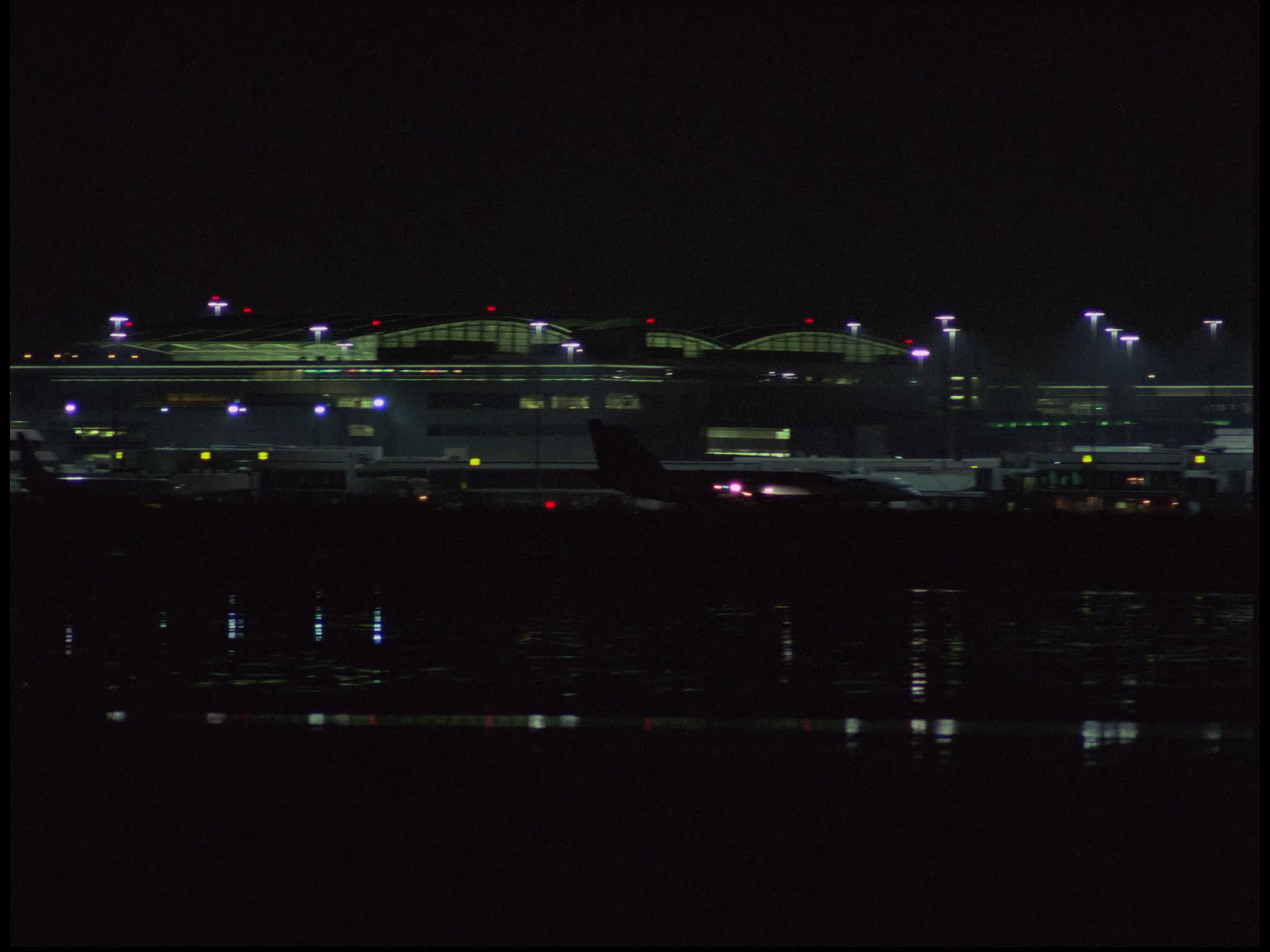 Plane on a Take Off Run at Night
