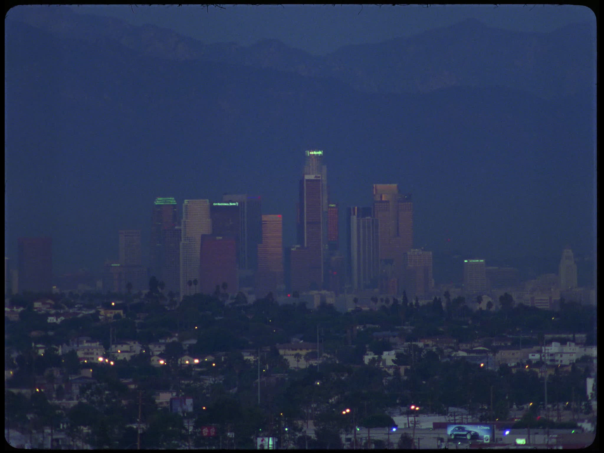 Los Angeles Skyline with Mountains