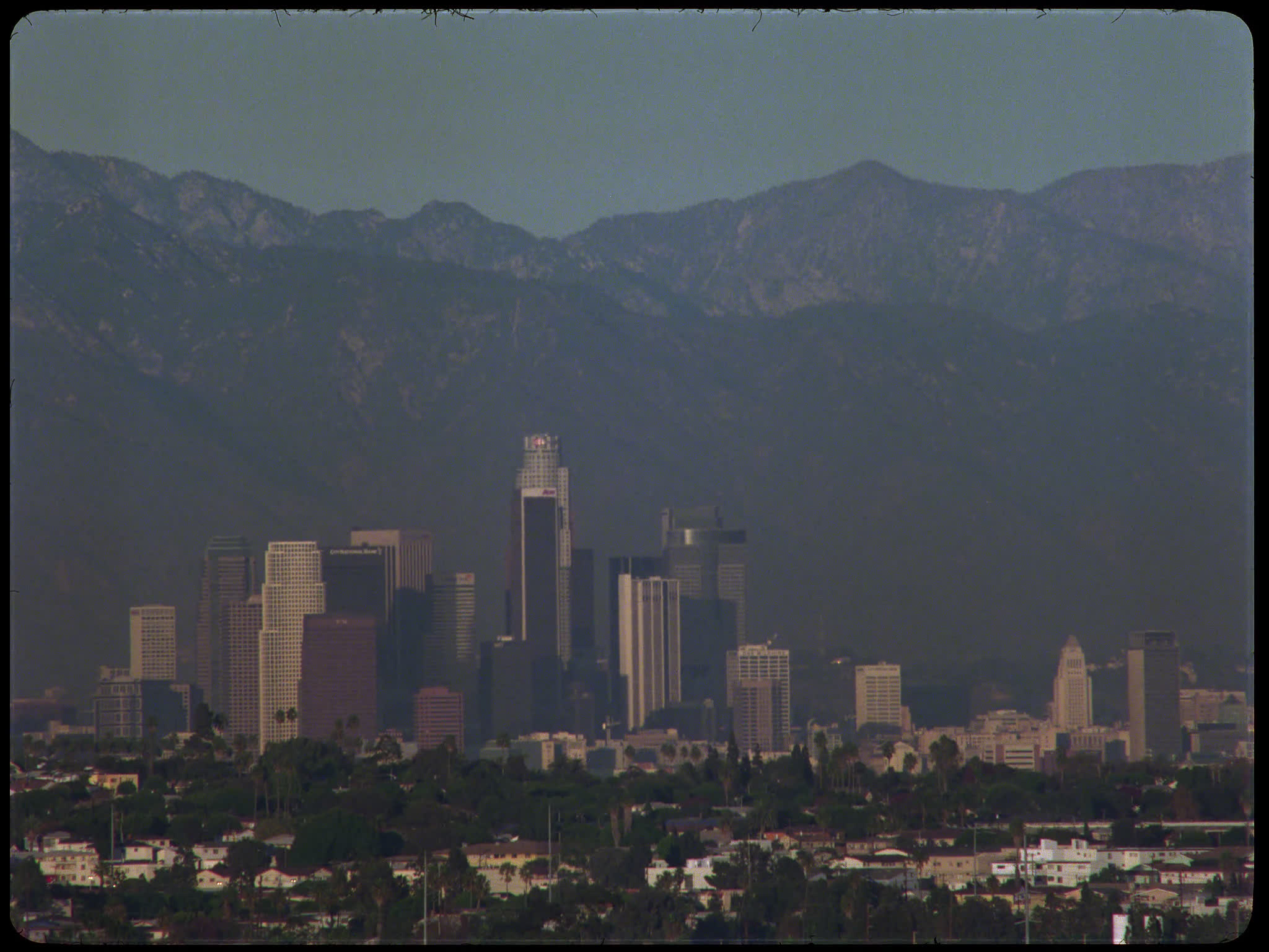 Los Angeles Skyline with Mountains