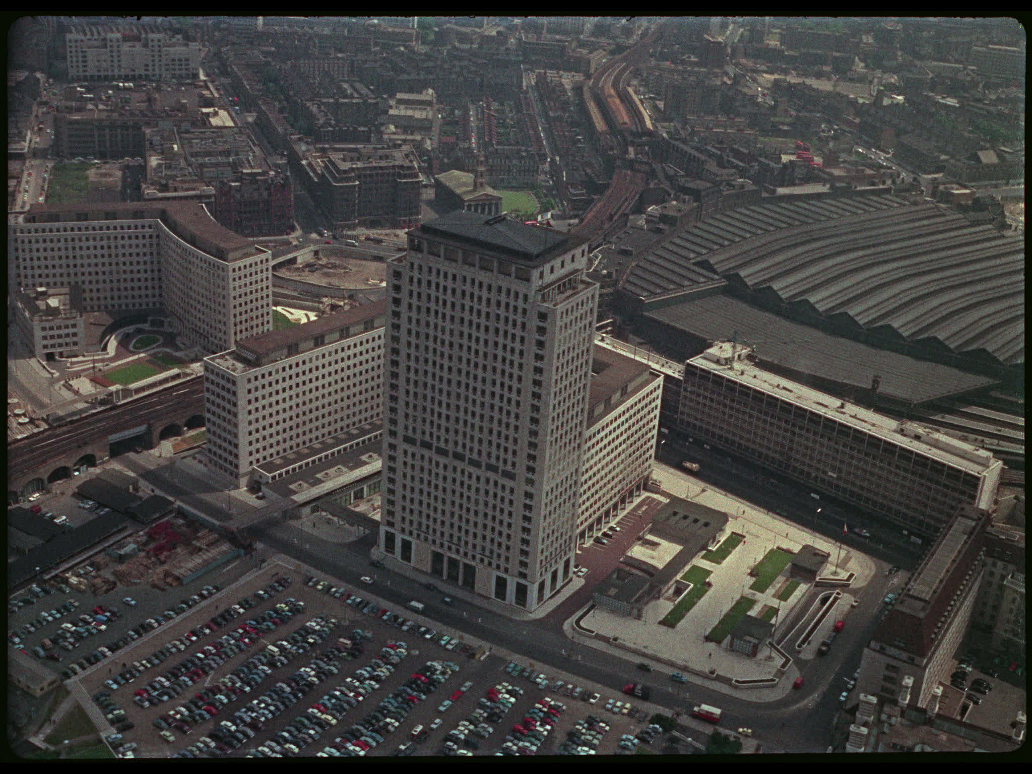Aerial of Shell Centre at Waterloo Station