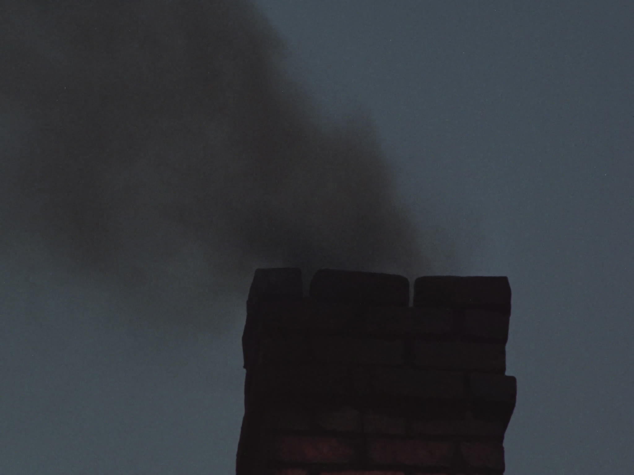 Dirty Smoke Billowing From Domestic Chimney