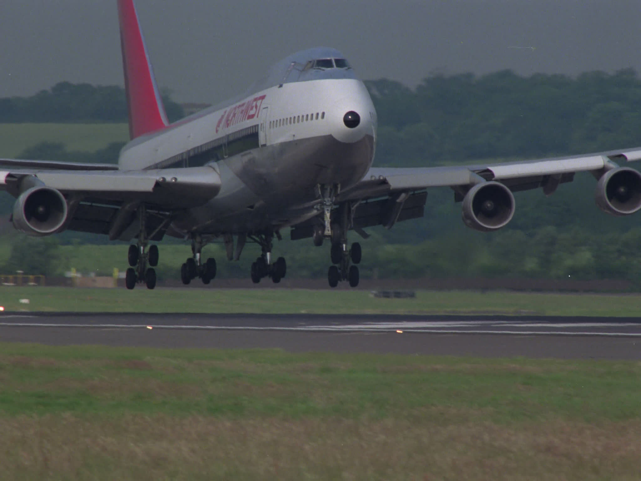 Northwest Boeing 747 Lands
