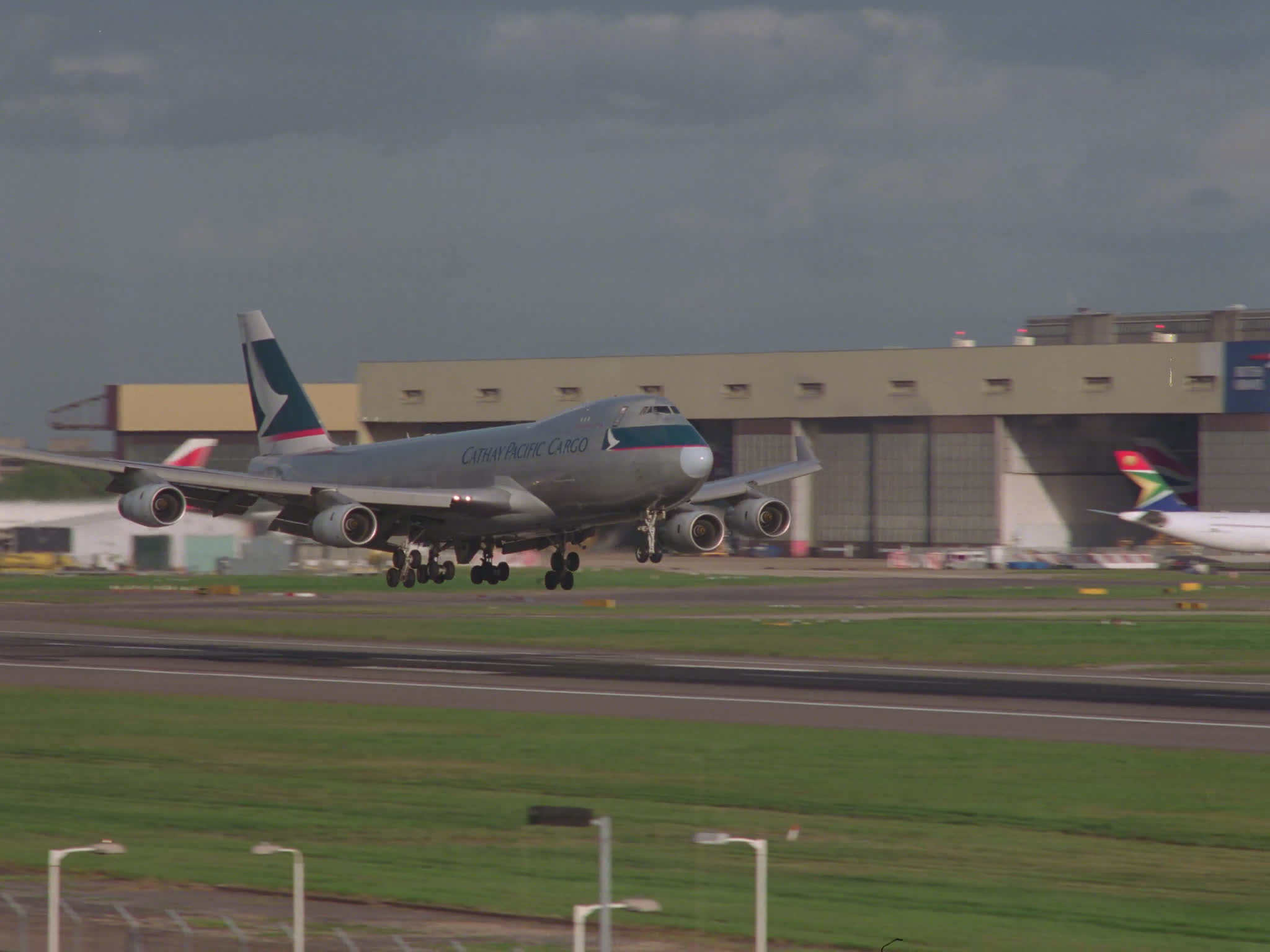 Cathay Pacific Boeing 747 Cargo Plane Lands