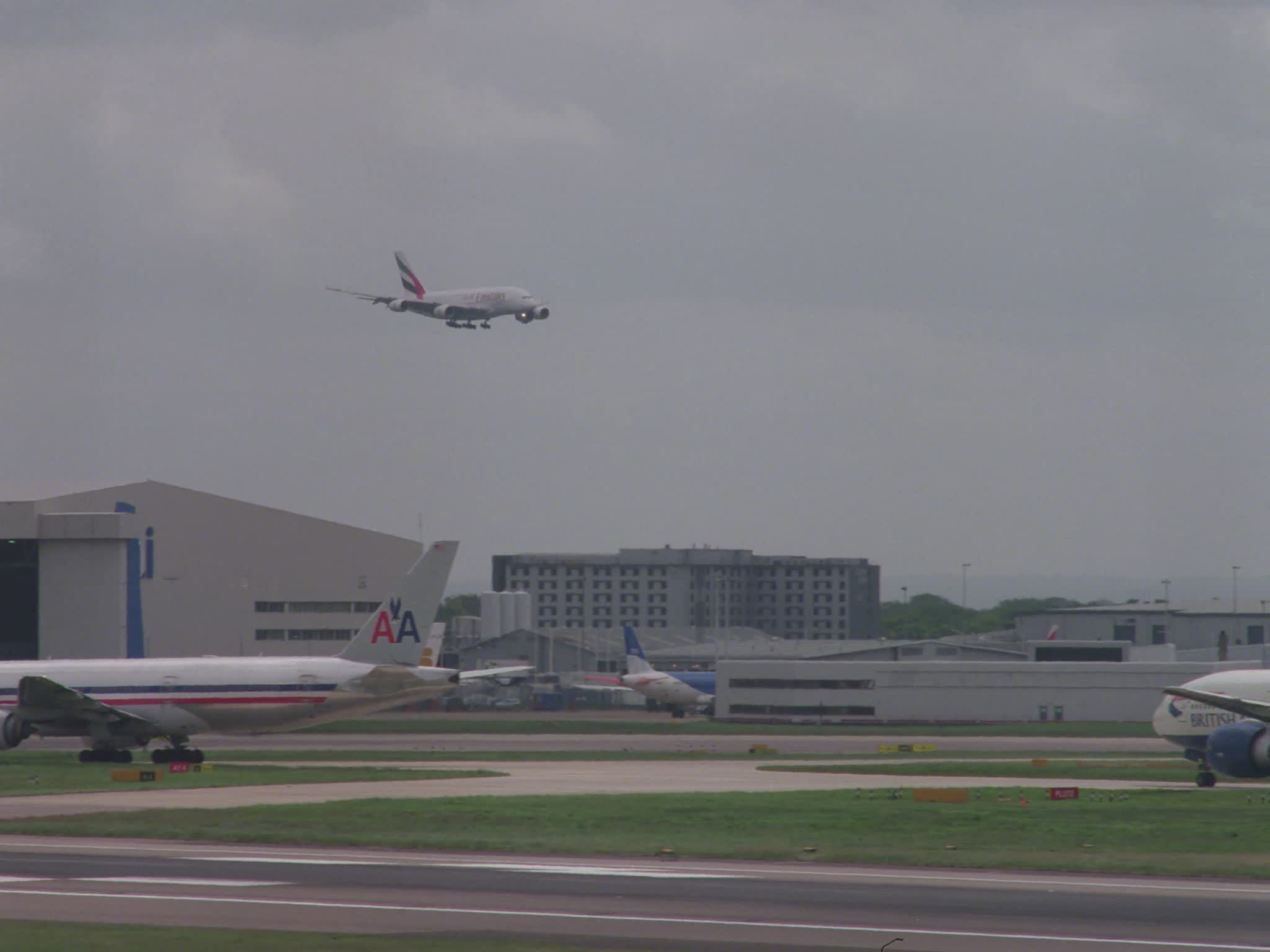 Emirates Airbus A380 Lands