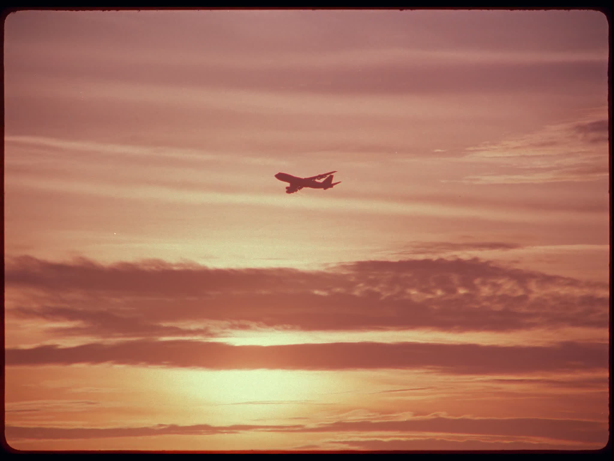 Boeing 747 at Sunset