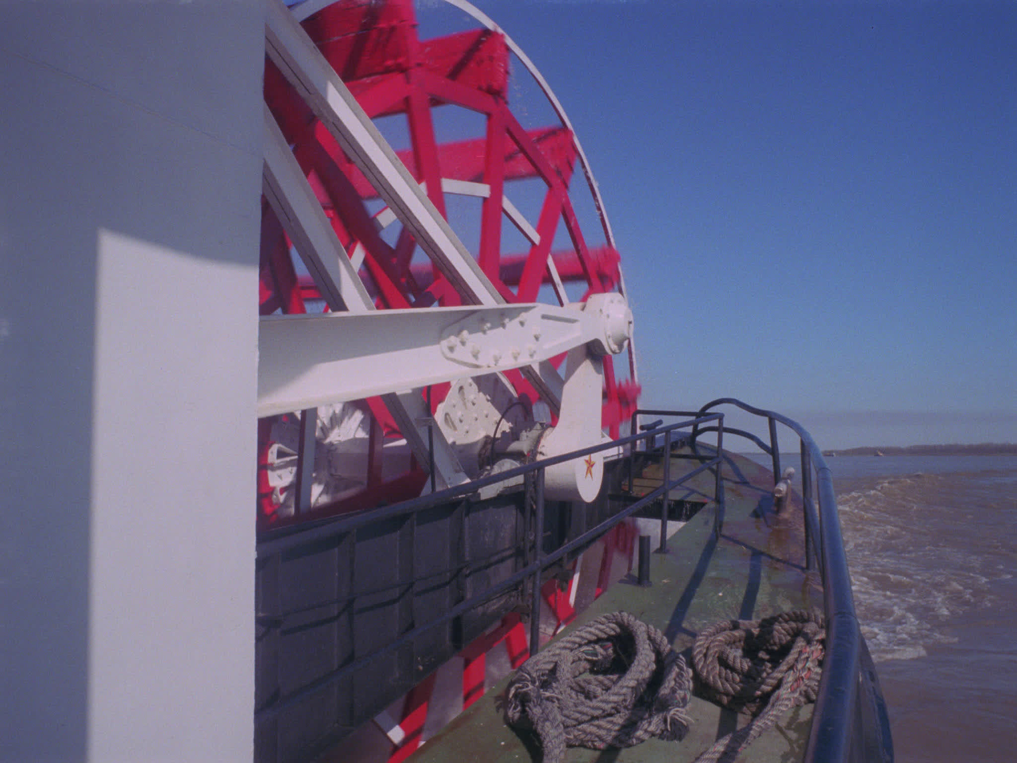 Stern Wheel Churning Water