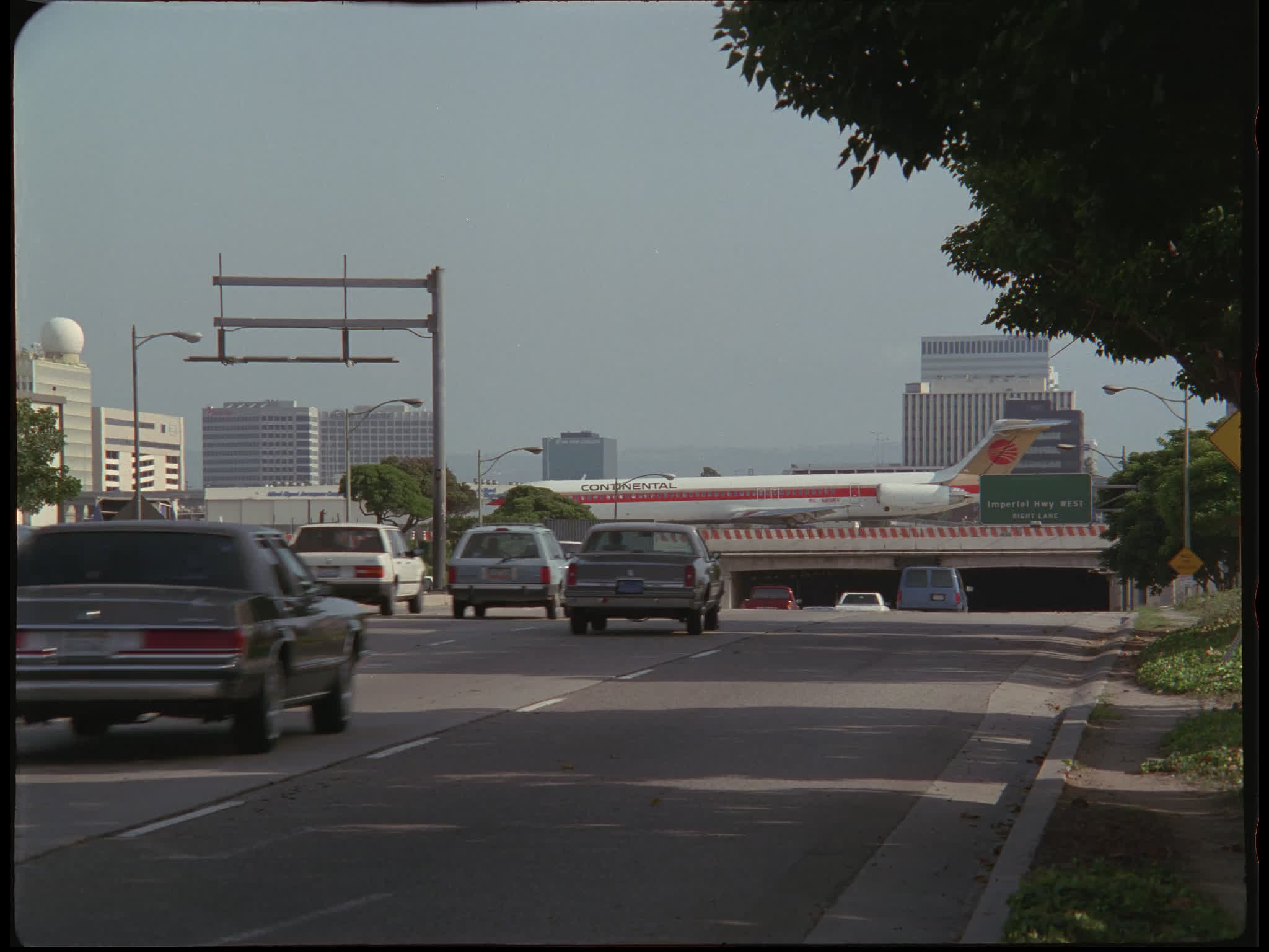 Continental DC 9 Taxiing on Overpass
