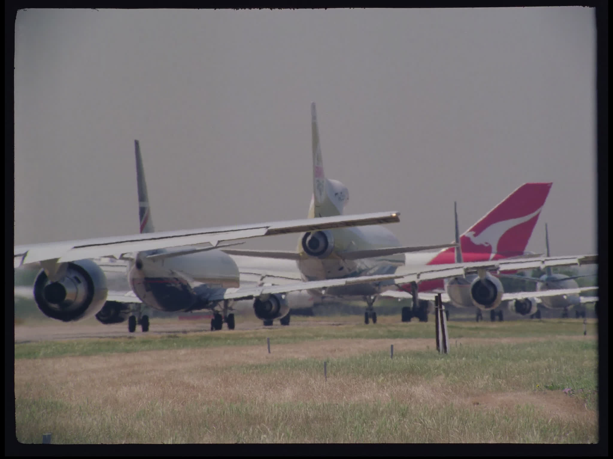 Qantas Boeing 747 Plane Taxiing