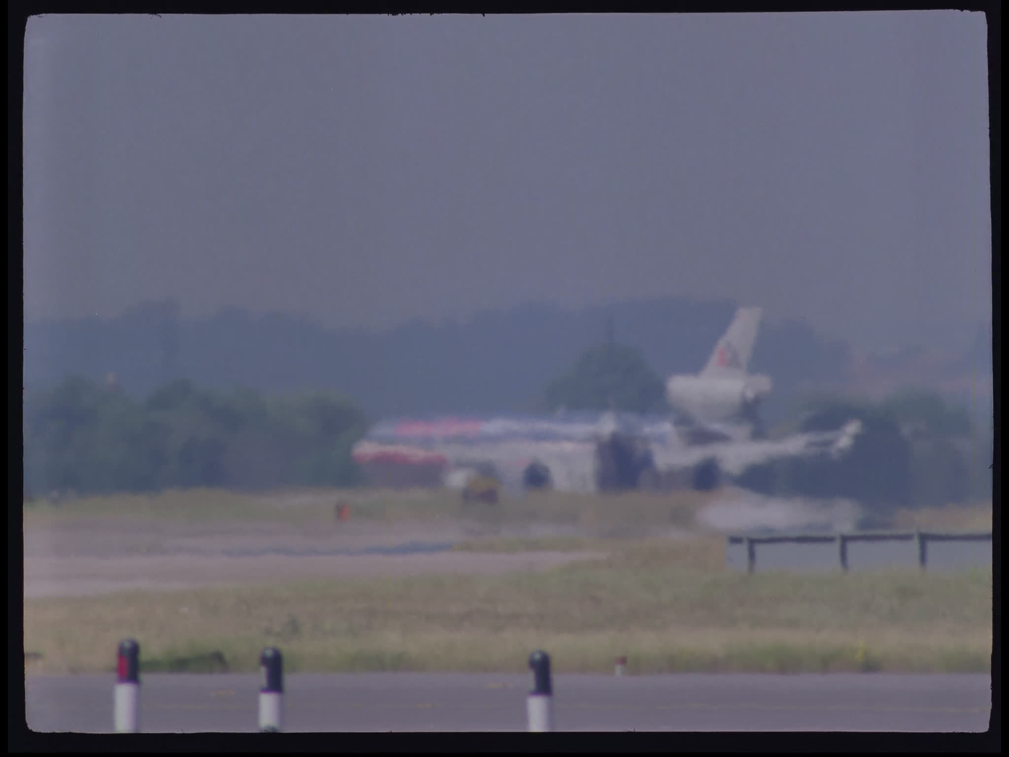 American Airlines MD11 Taxiing Amidst Heat Haze