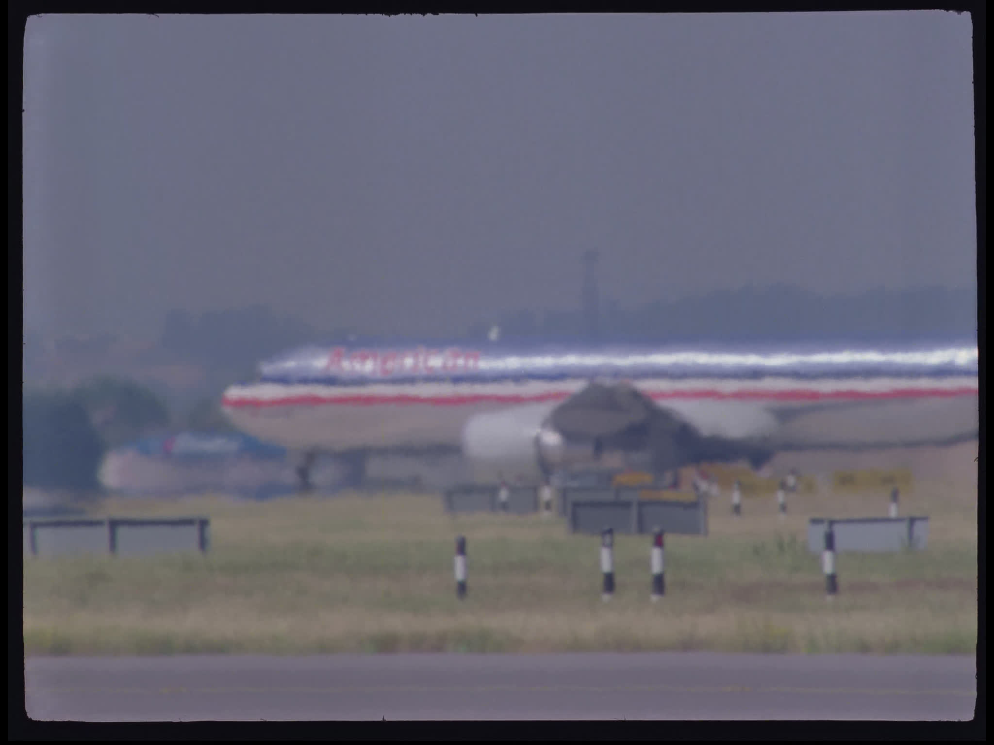 American Boeing 767 Taxiing in Heat Haze