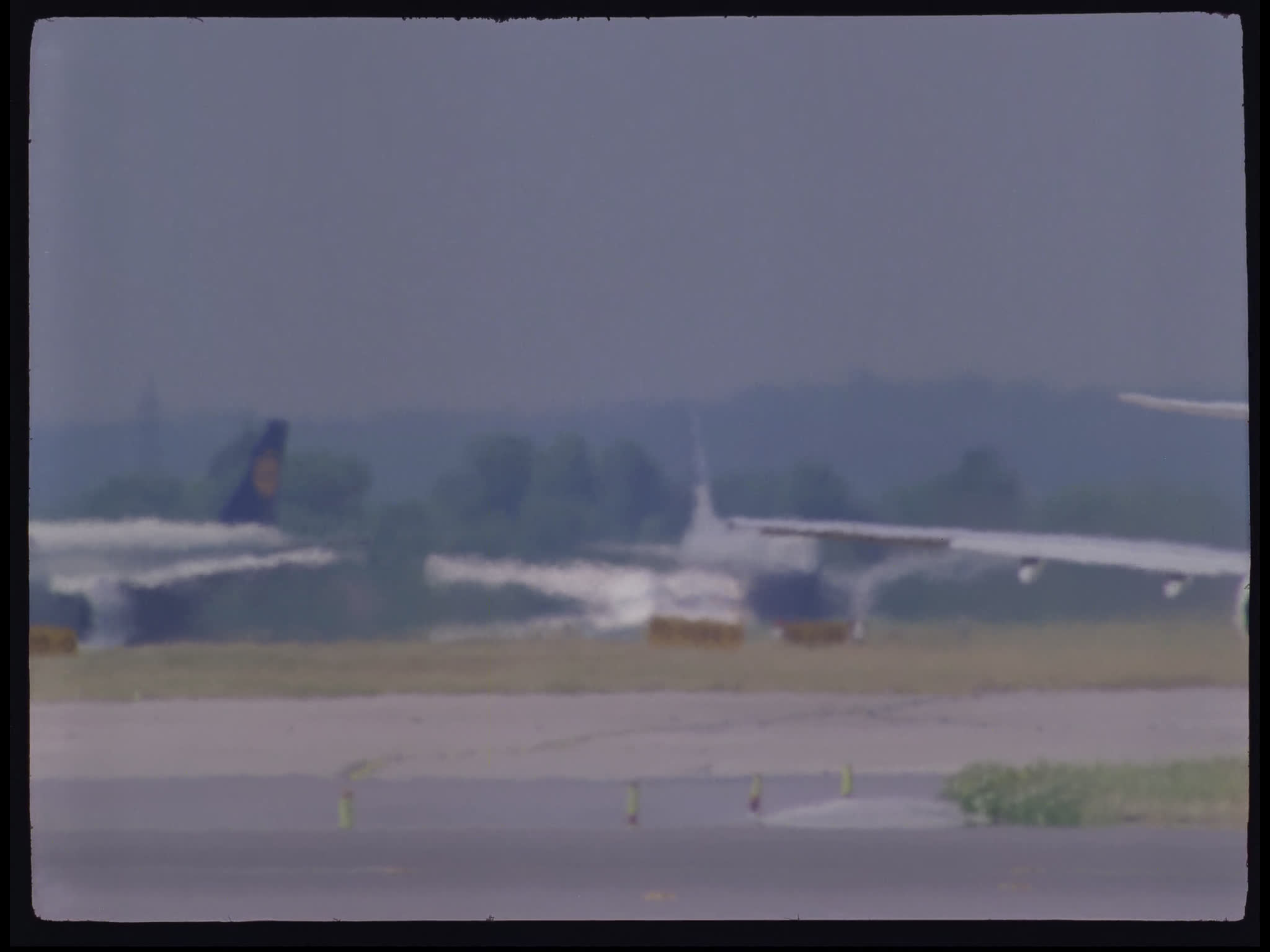 Planes Taxiing Amidst Heat Haze