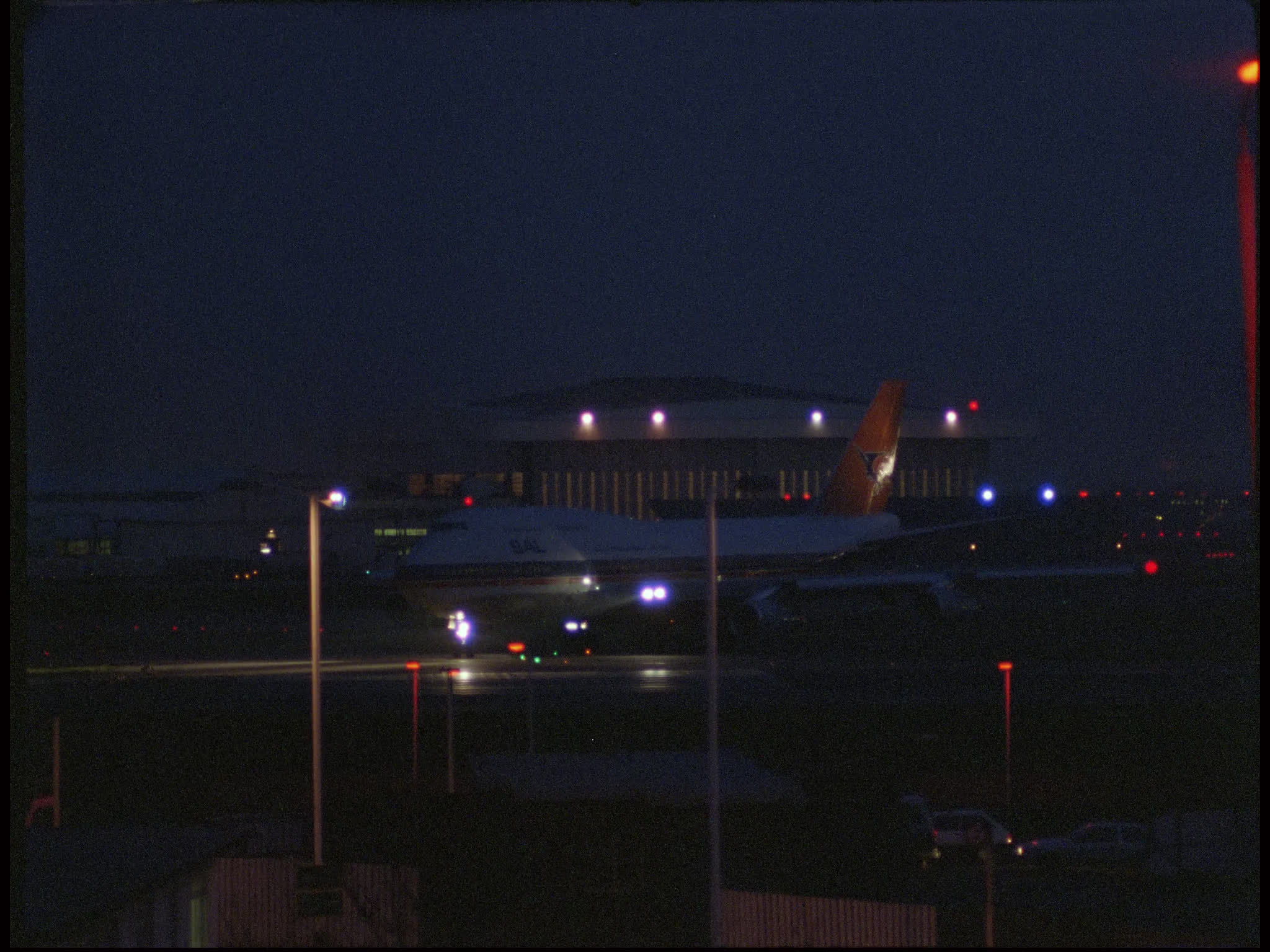 SAA/SAL Plane Taxiing at Night