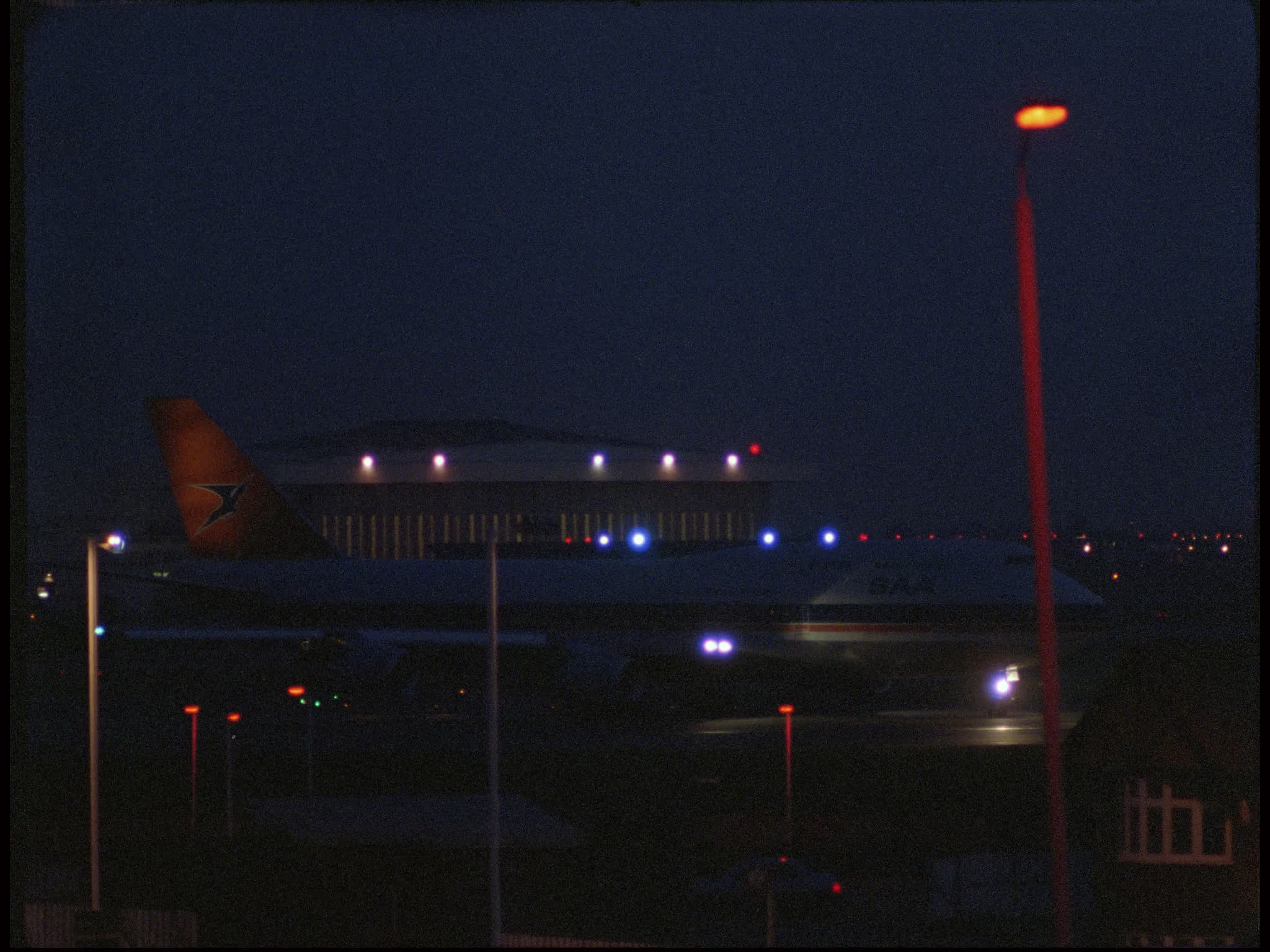 SAA/SAL Plane Taxiing at Night
