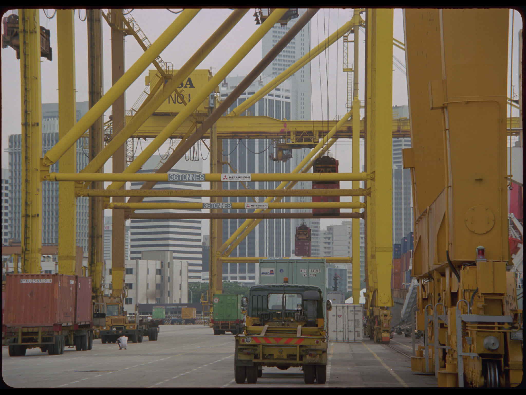 Shipping Container Lowered onto Truck