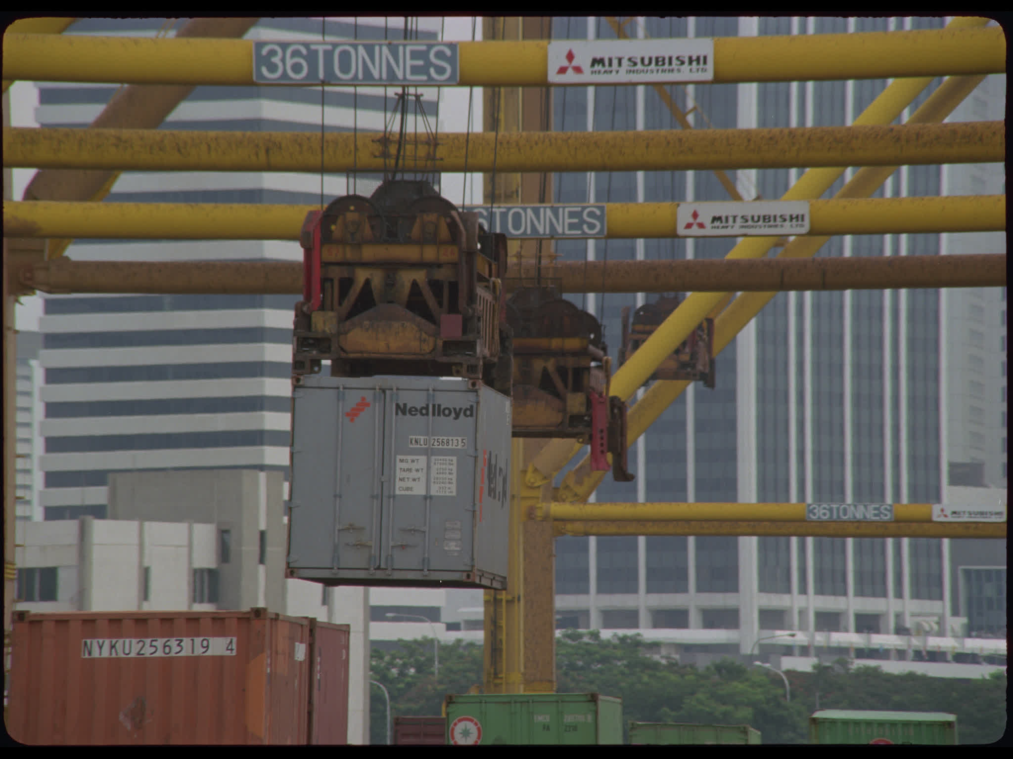 Hoist Lifts Shipping Container