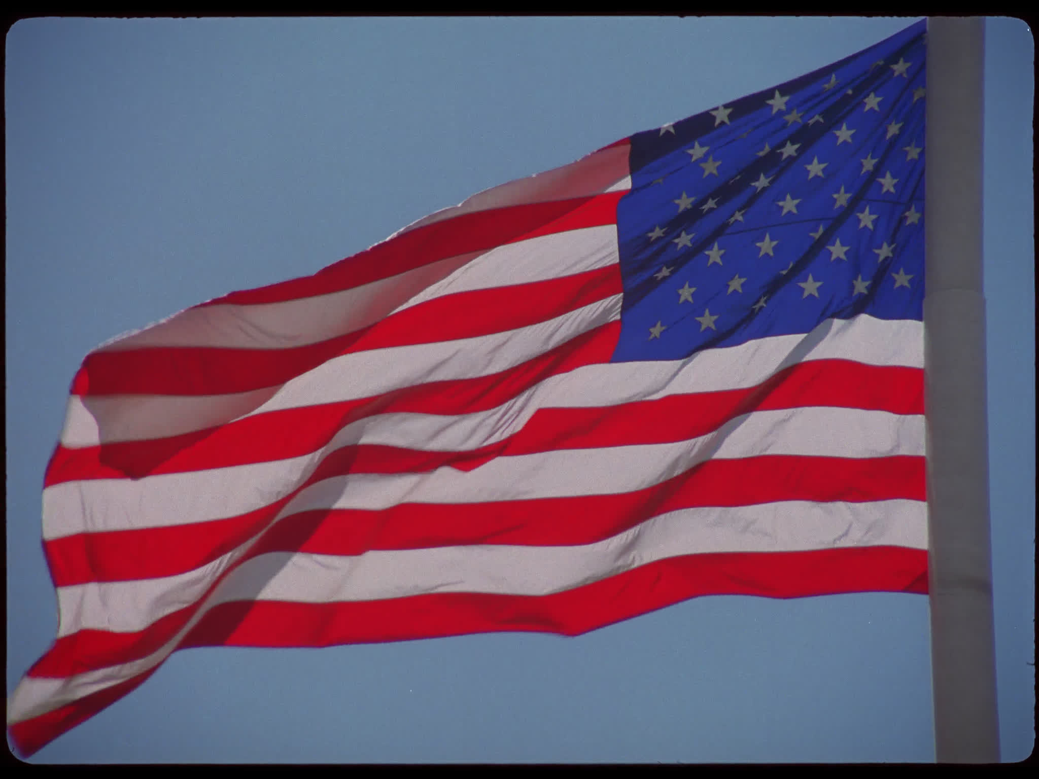 American Flag From Behind