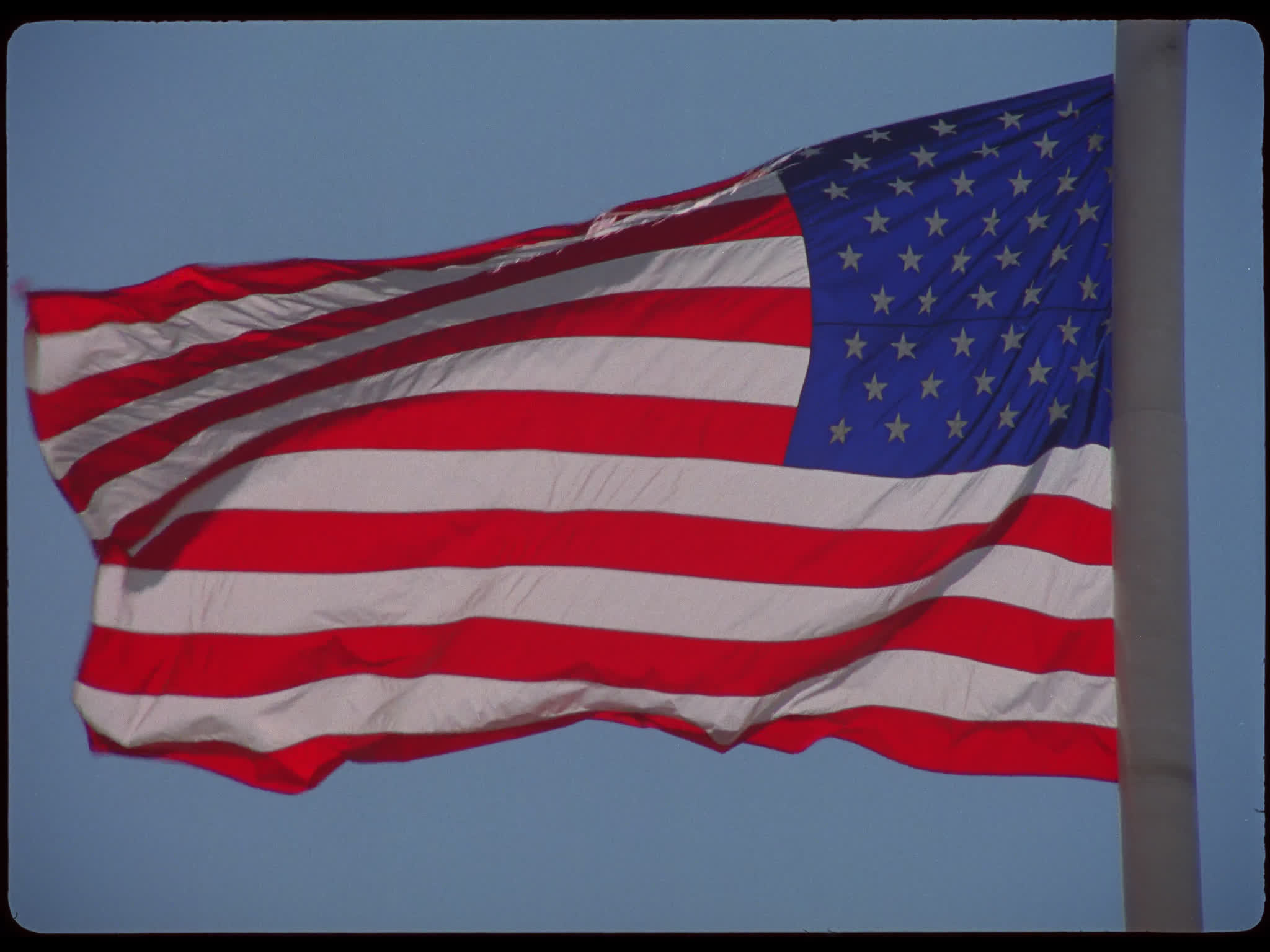 American Flag From Behind