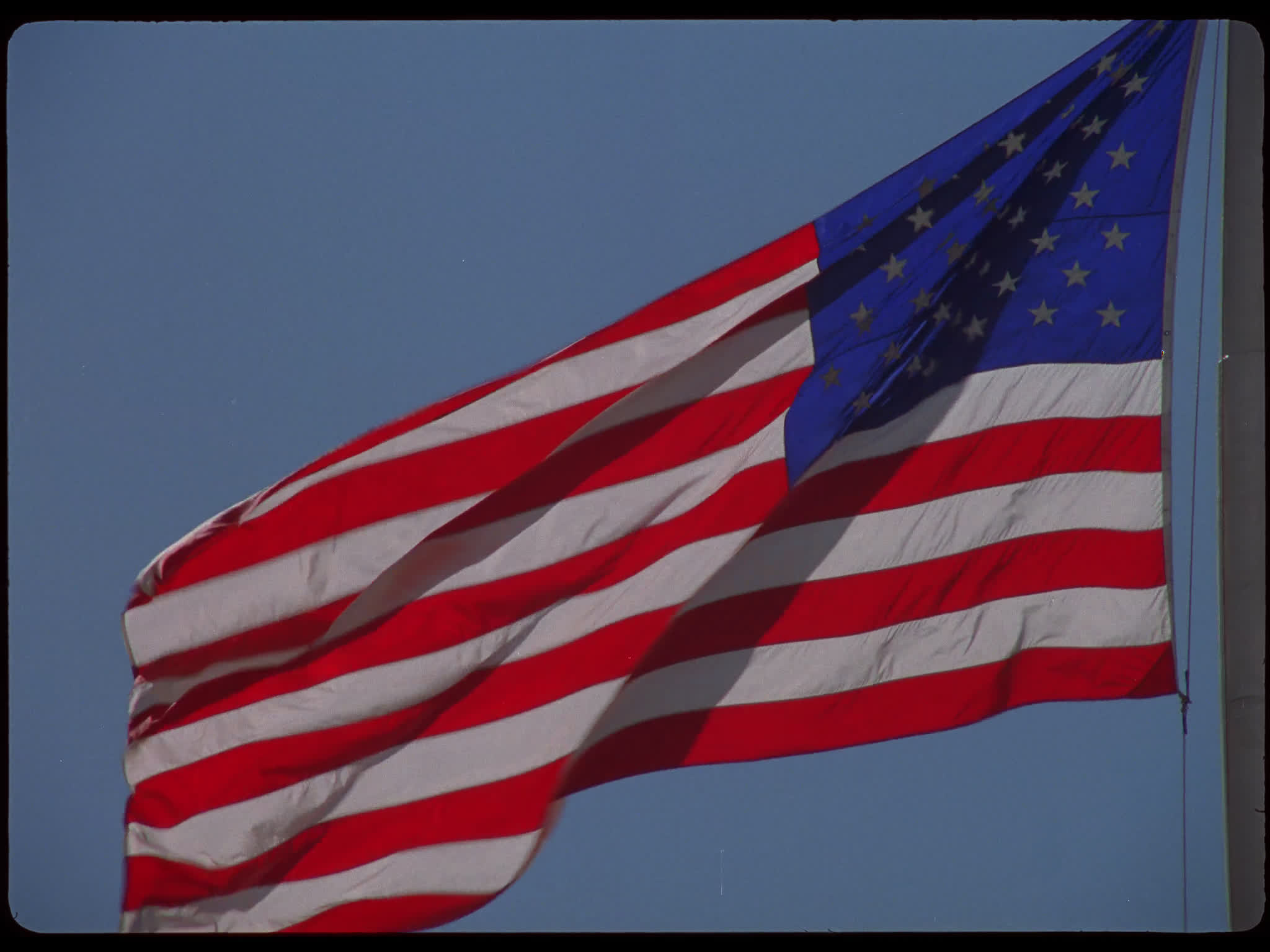 American Flag From Behind