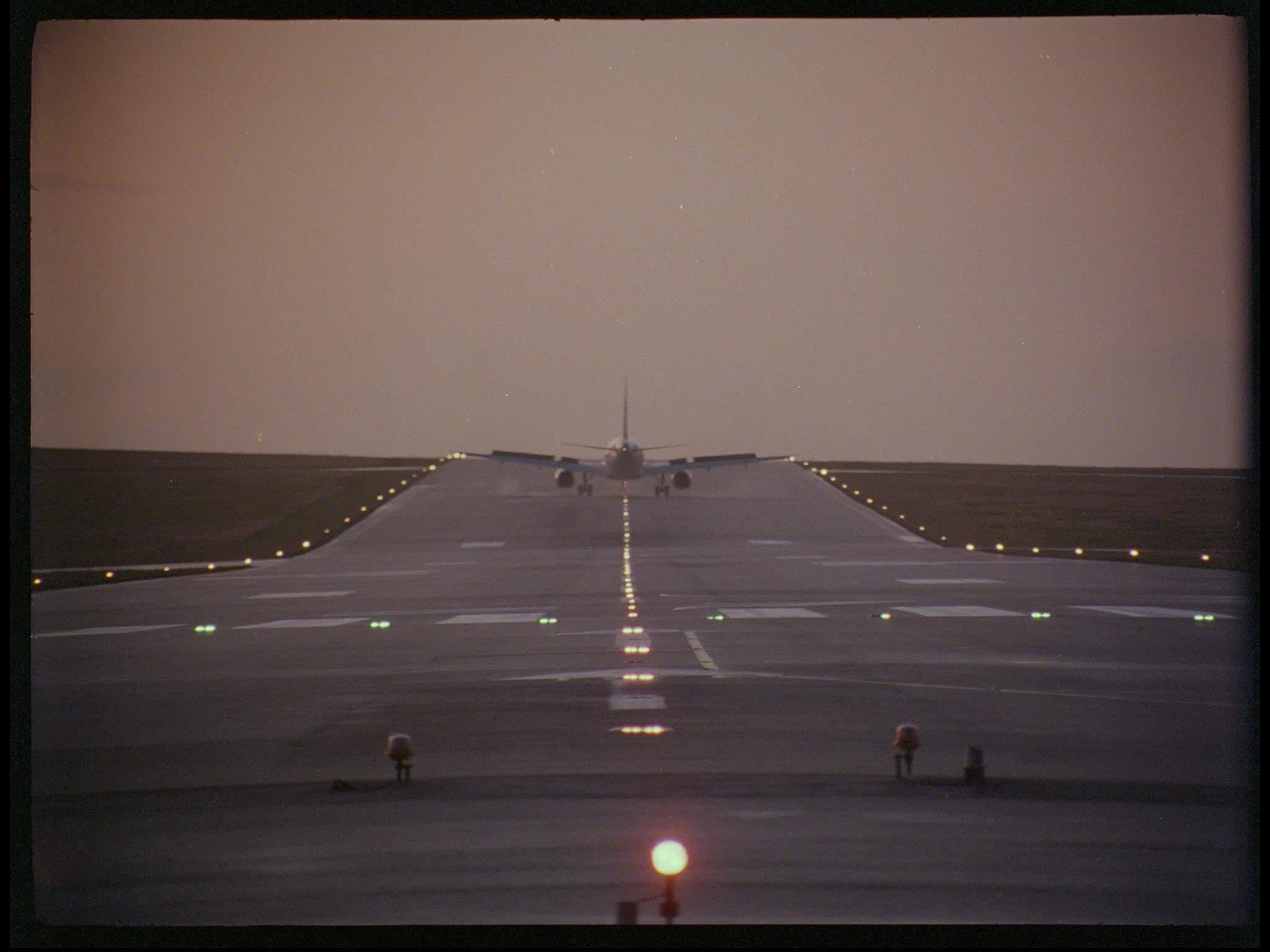 Boeing 757 Plane Taxiing After Landing