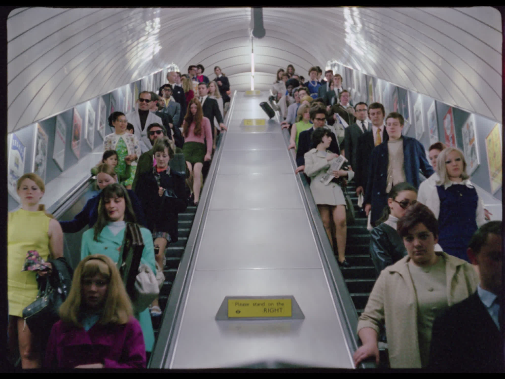Rush Hour Crowds on Escalator