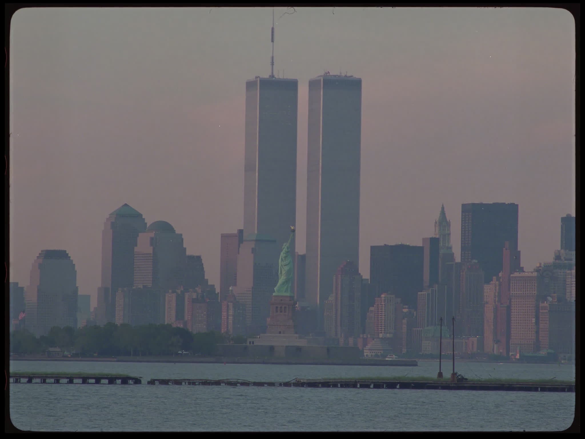 Statue of Liberty and Twin Towers