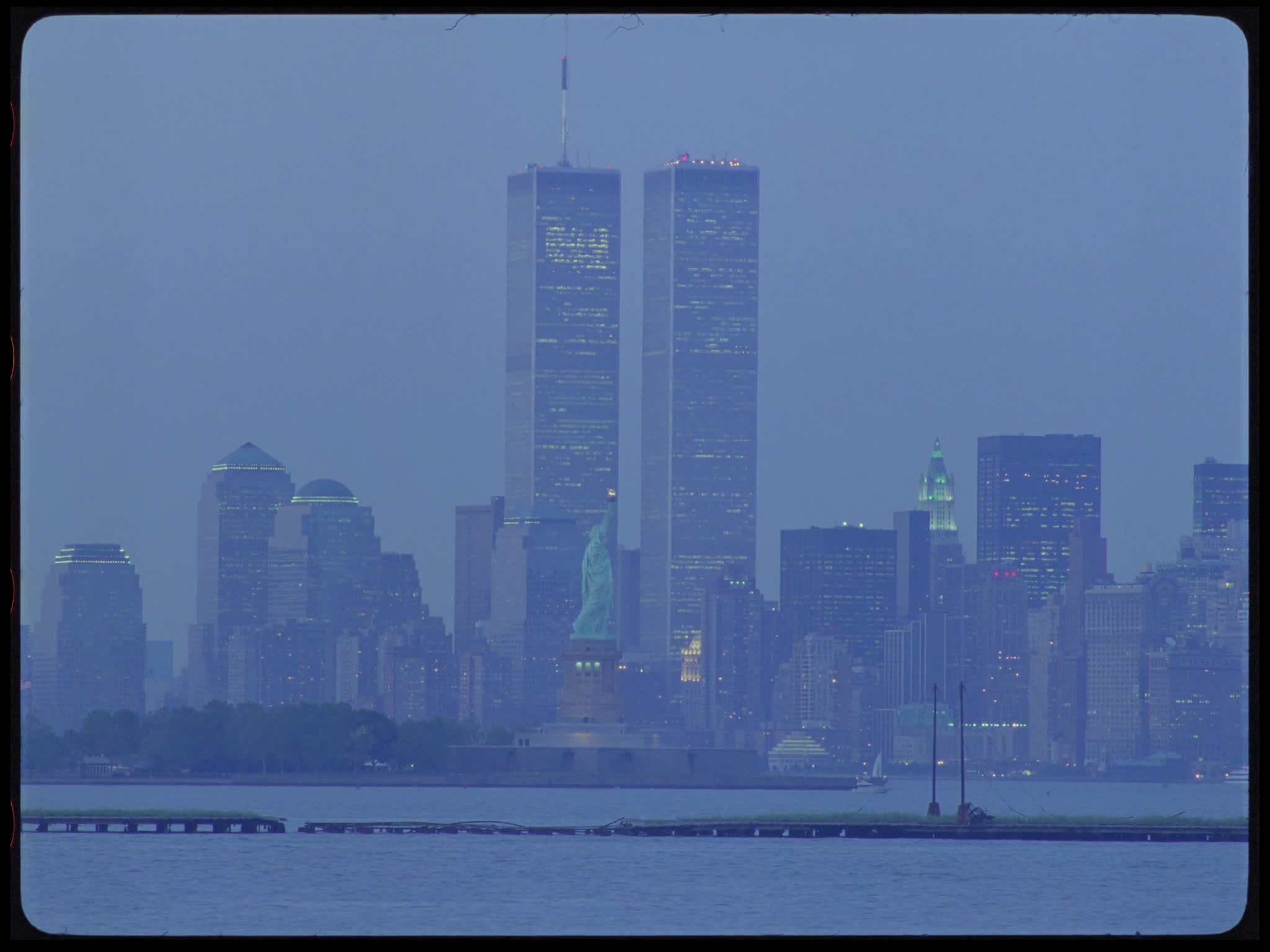 Statue of Liberty and Twin Towers