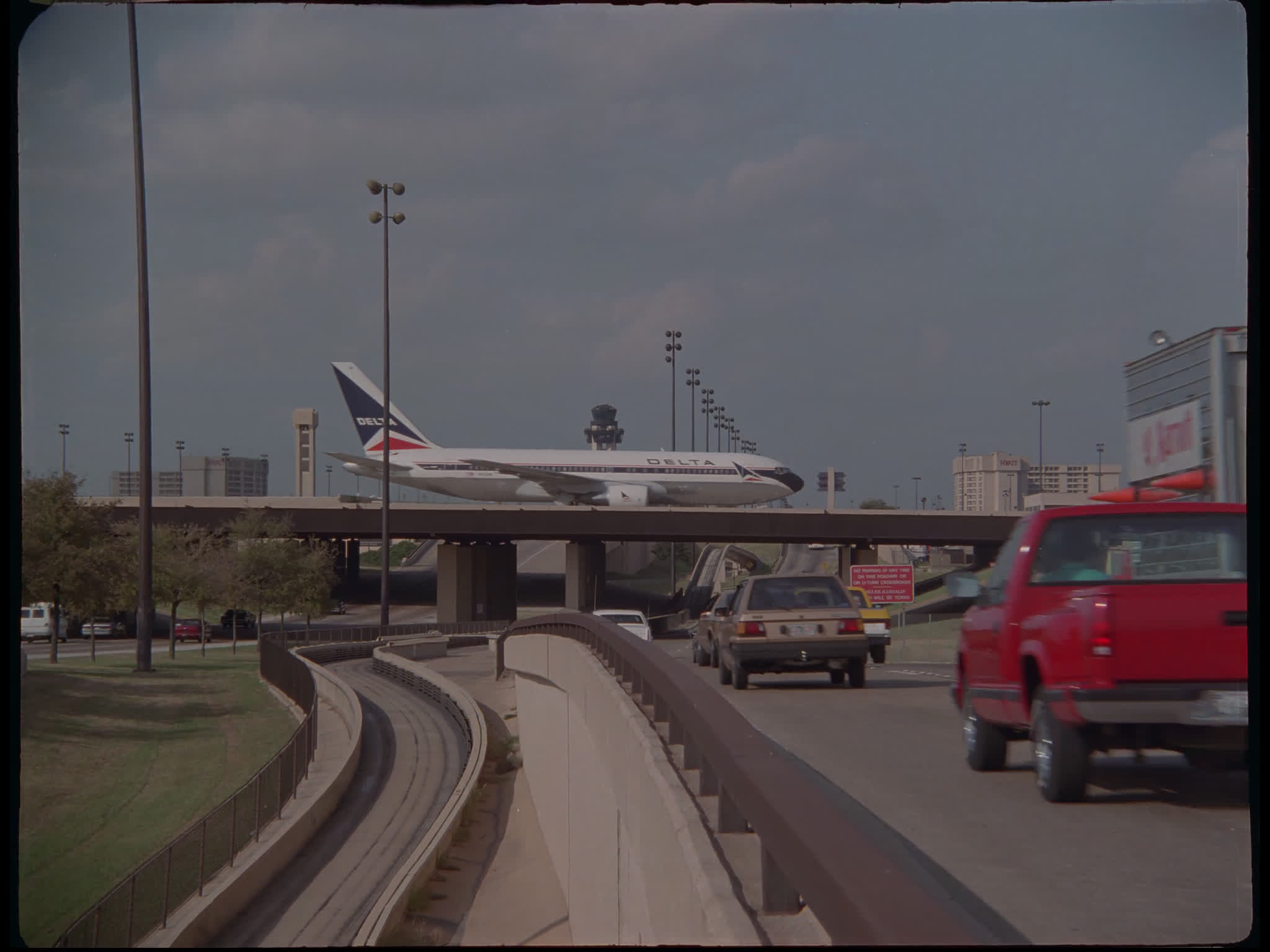 Delta Boeing 767 Across Overpass