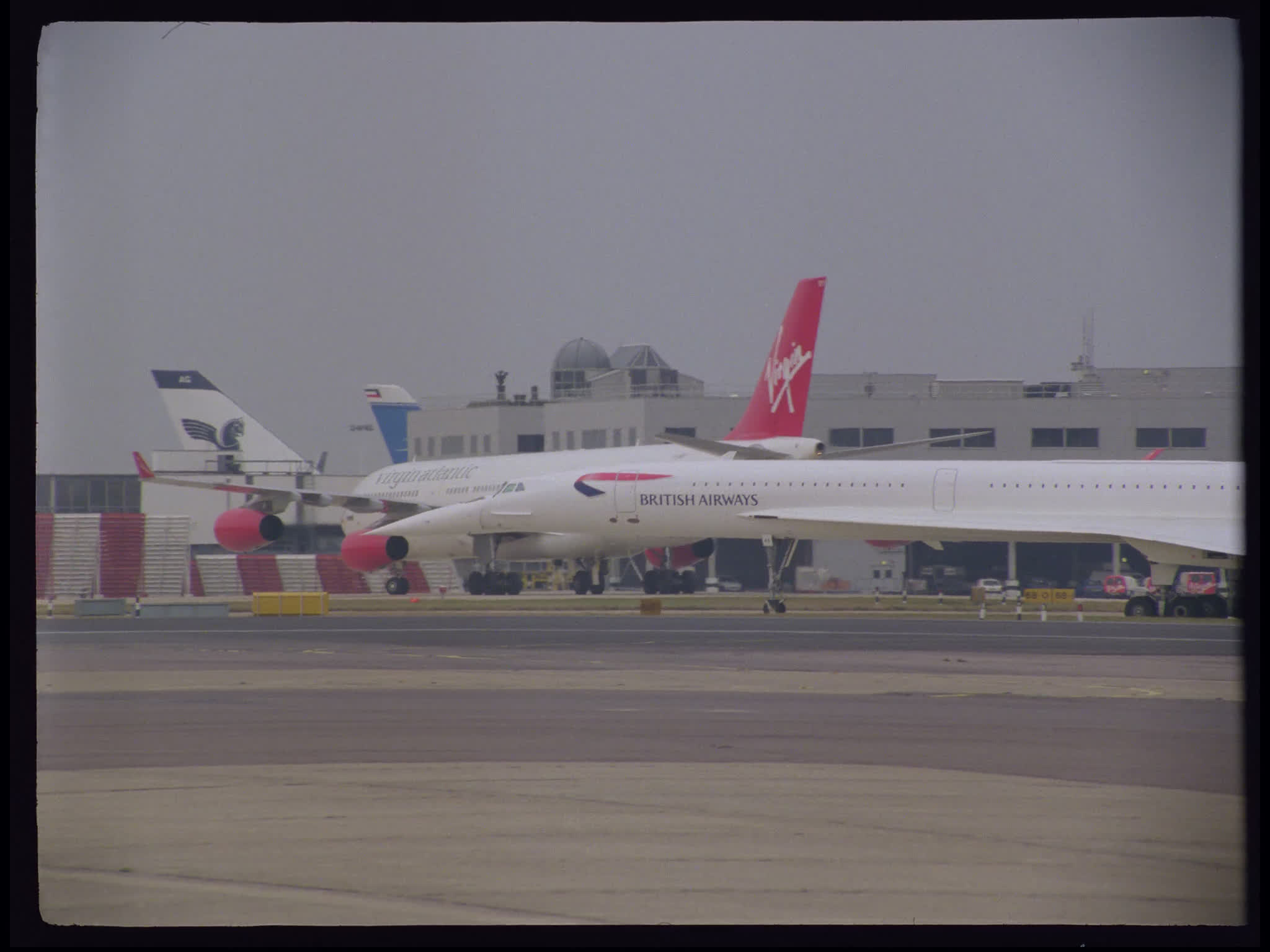 BA Concorde Against Airport Backdrop