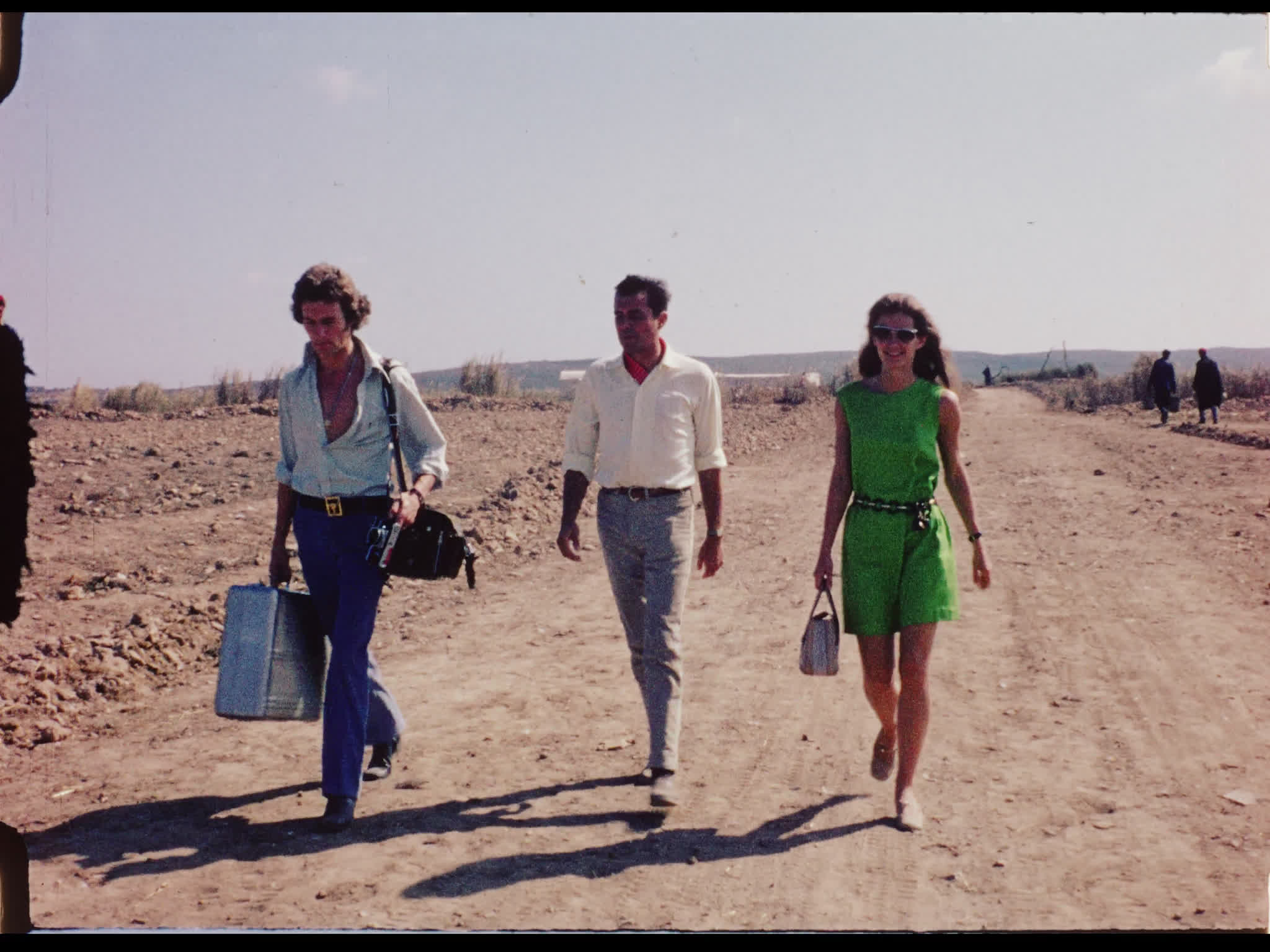 Dirk Bogarde, Patrick Lichfield, and Kathleen Tynan on the Set of Justine