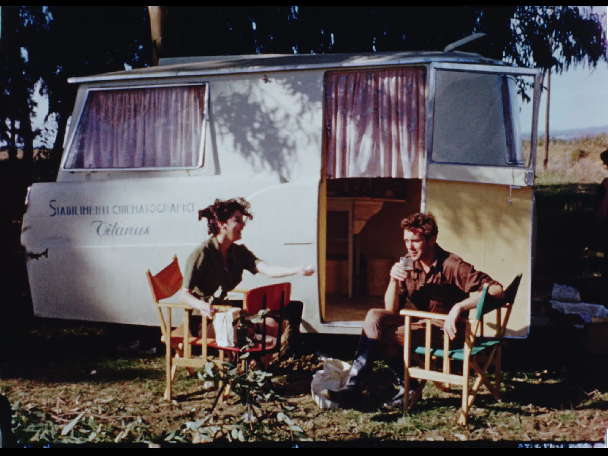 Dirk Bogarde and Ava Gardner Take a Break on The Angel Wore Red