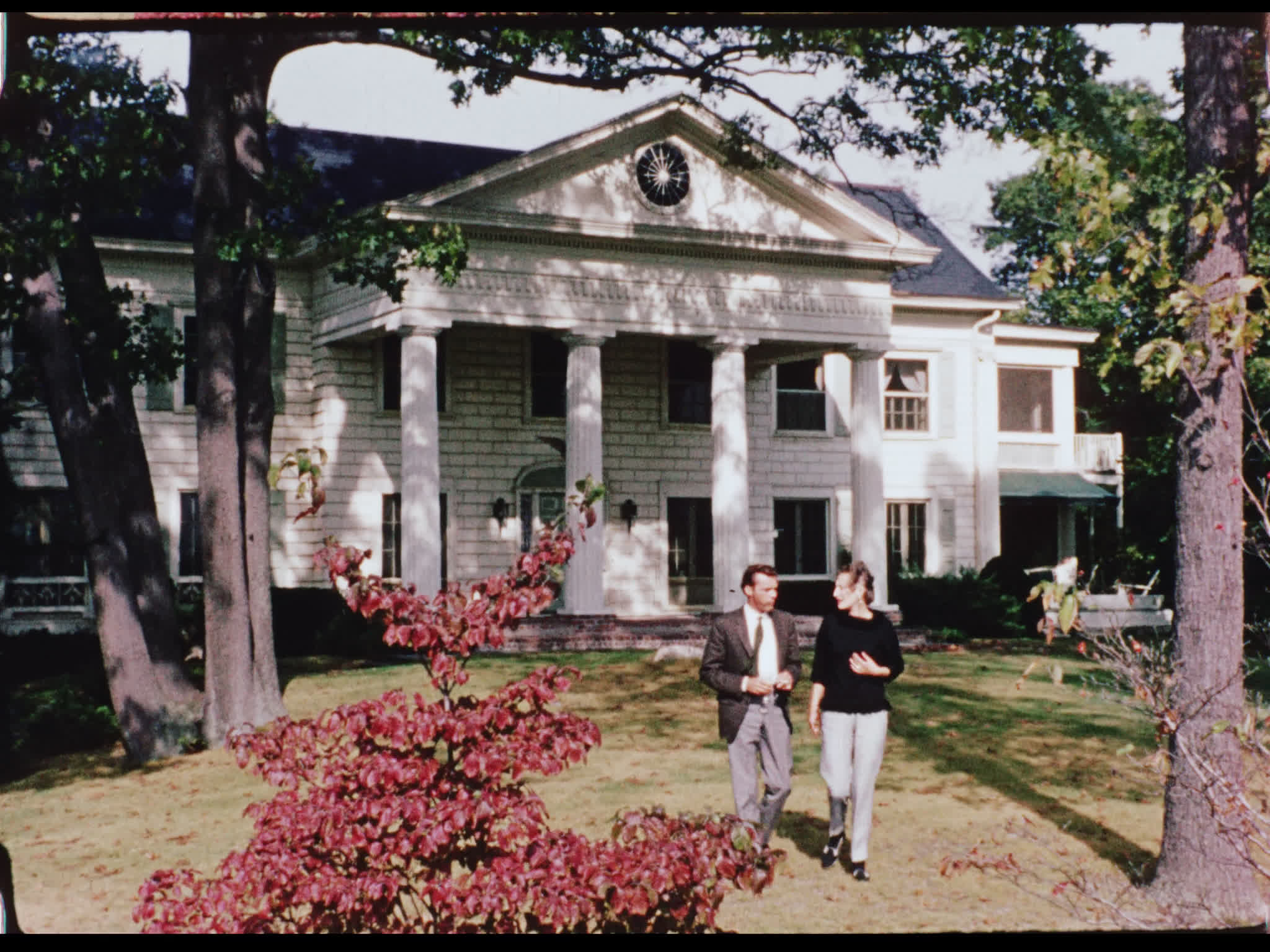 Dirk Bogarde and Kay Young Outside Her Home in Connecticut
