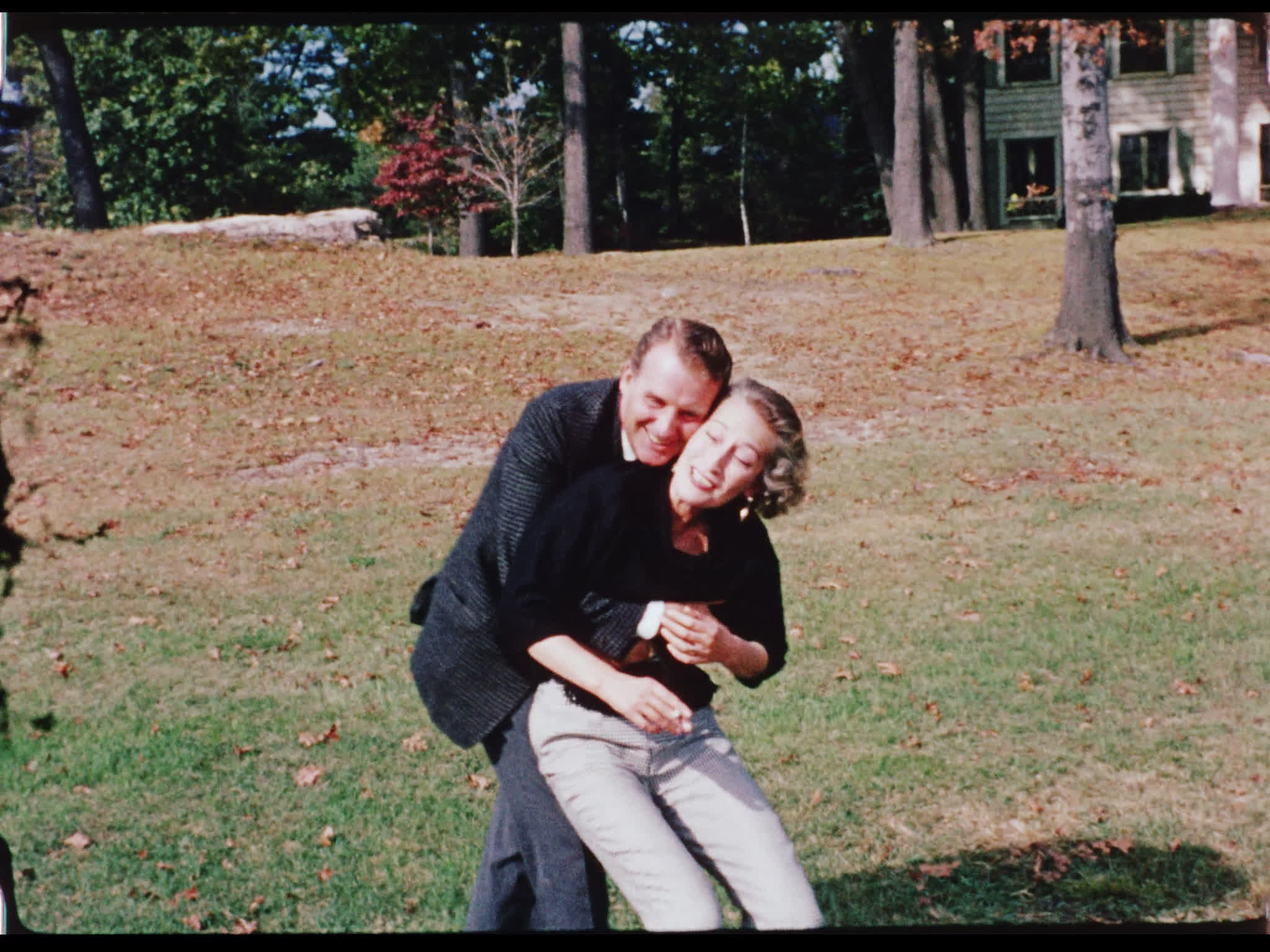 Anthony Forwood and Kay Young Laughing Outside Her Home in Connecticut