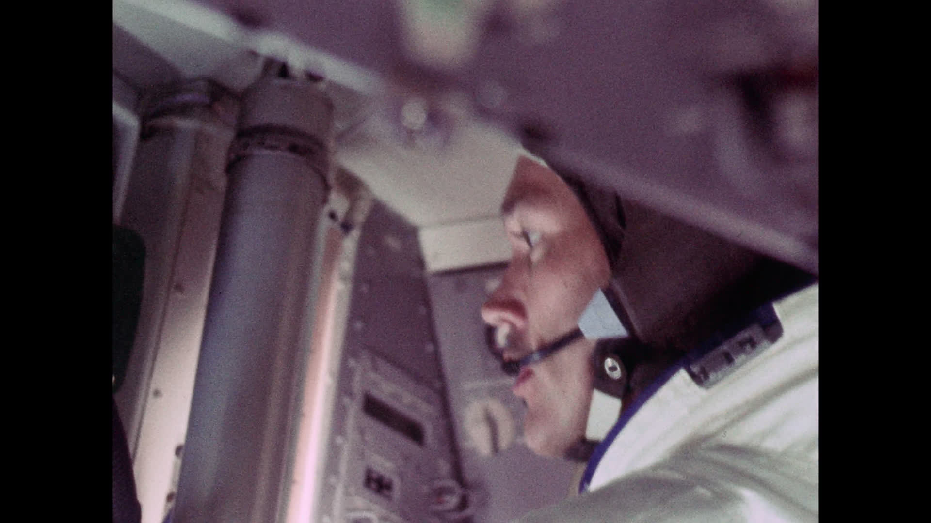 Michael Collins in the Apollo 11 Command Module