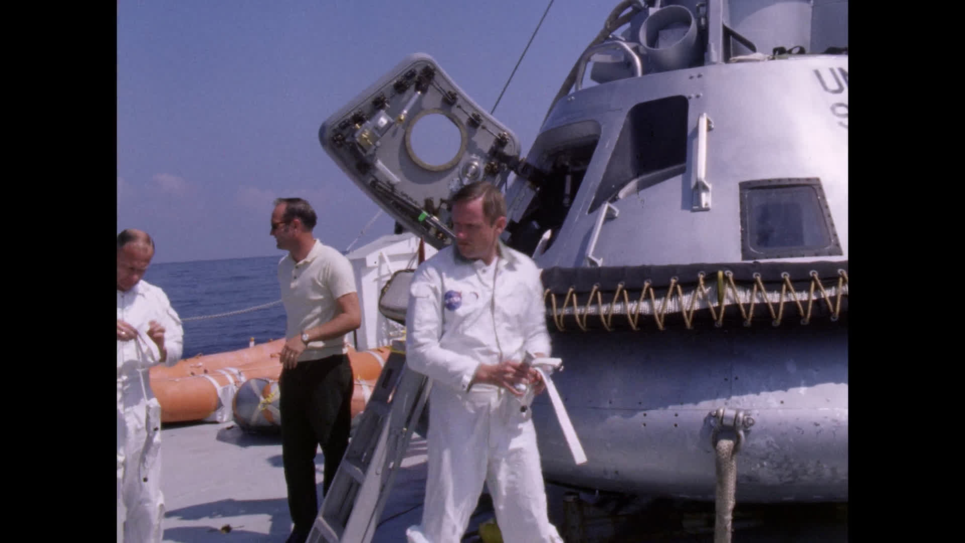 Apollo 11 Crew on Boat