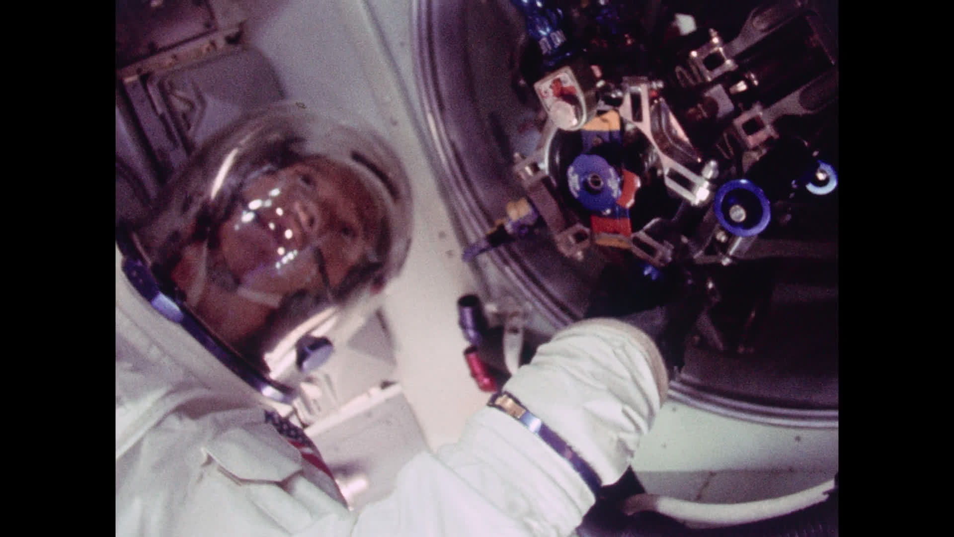 Michael Collins in the Apollo 11 Command Module