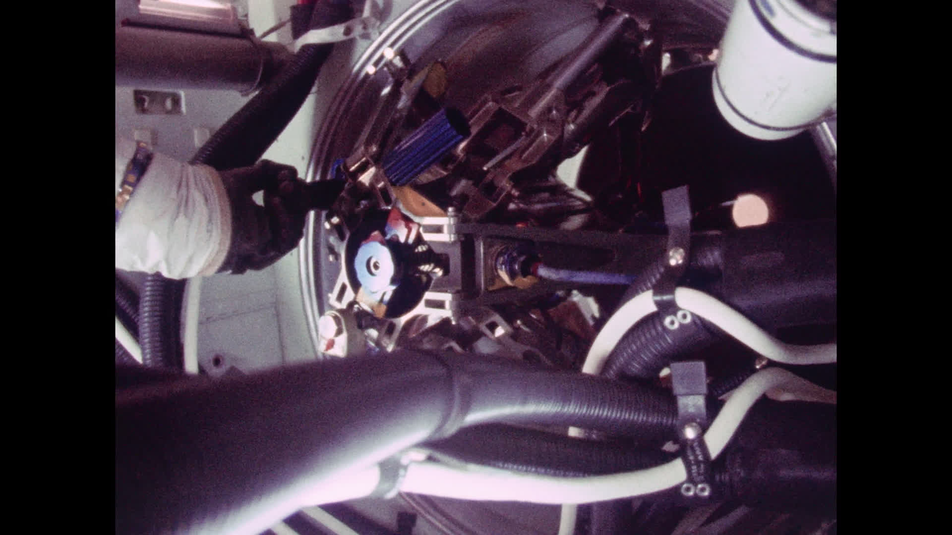 Michael Collins in the Apollo 11 Command Module