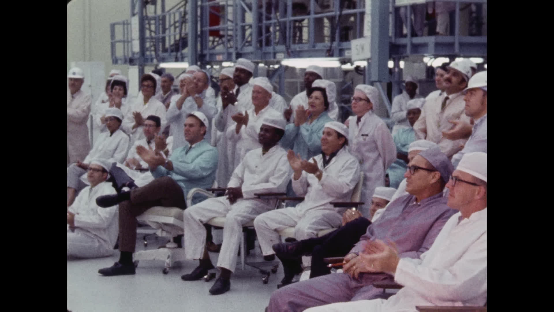 Rockwell Engineers Watch Apollo 11 Return to Earth