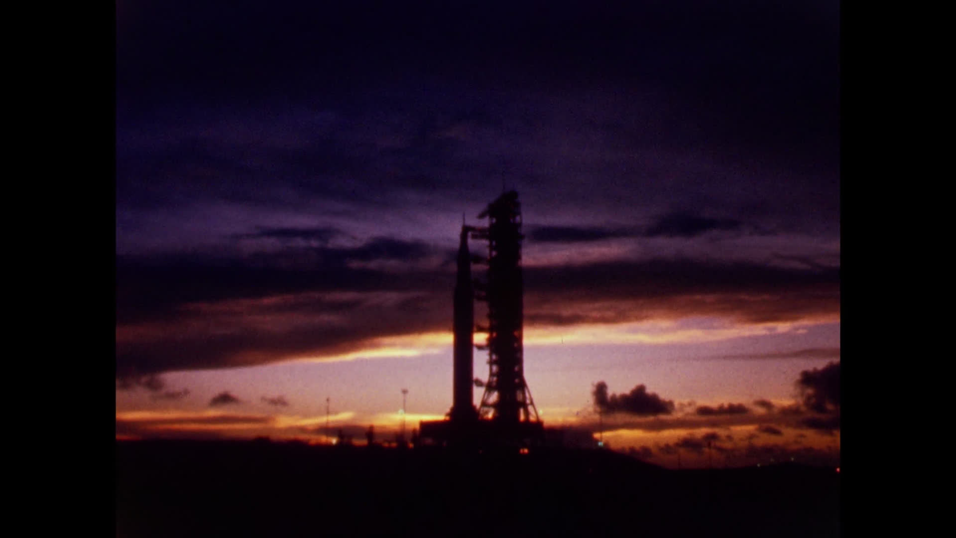 Saturn V Rocket at Sunset