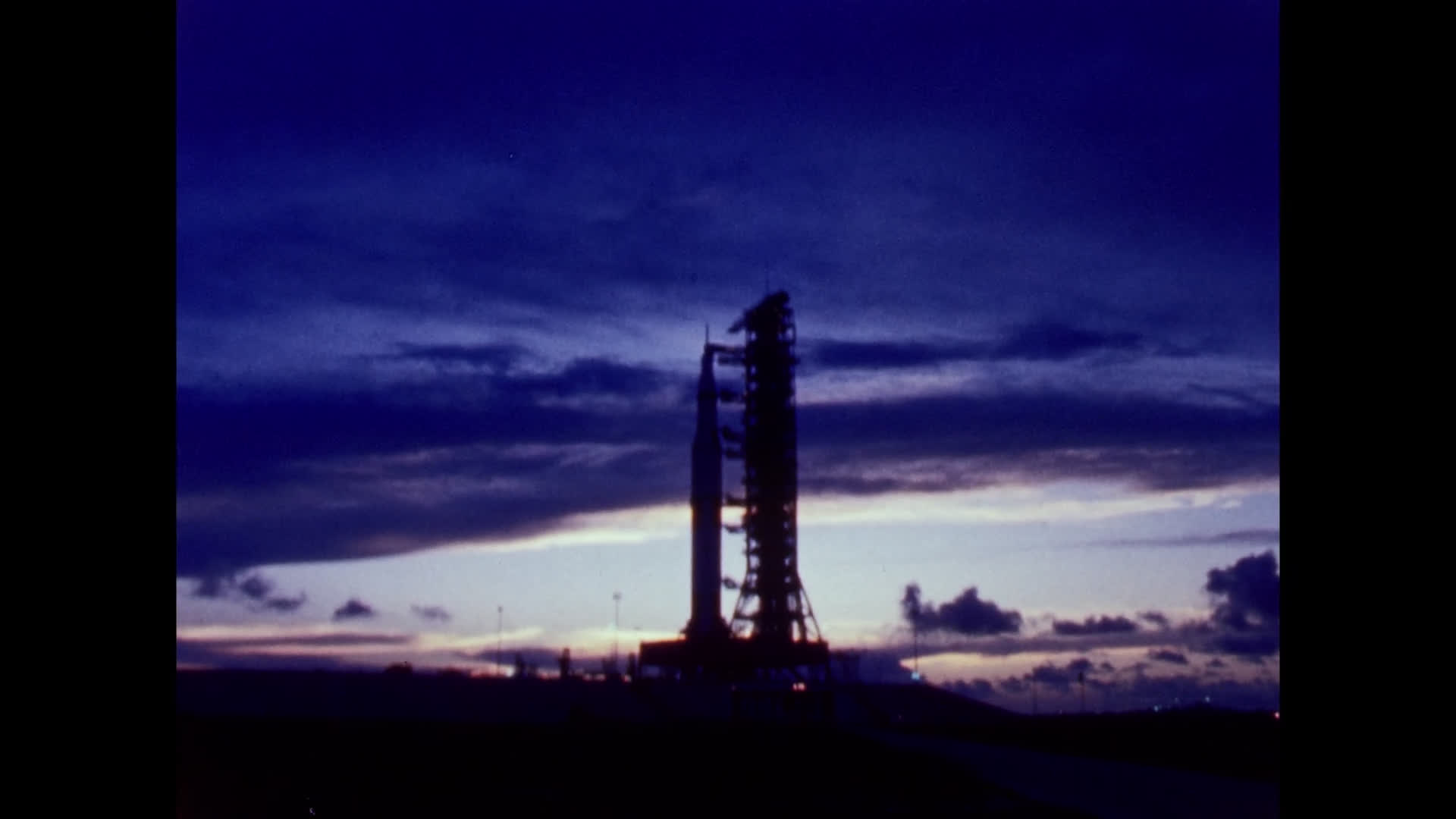 Saturn V Rocket at Sunset
